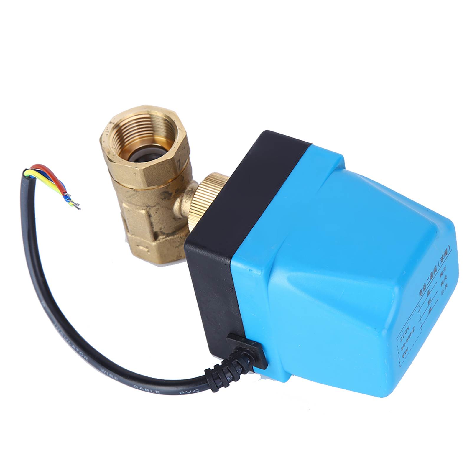 Elektrisches Kugelventil, 2-wege, 3-adrig, 2-fach Verstellbar, Schutzart Ip68, Synchronmotor, Blau, 220 V Ac, G3/4 Zoll