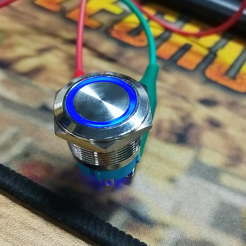 2 Stück 4-polige Selbstverriegelnde Drucktaster Mit Leuchtring 22 Mm Ip65 Für Schiffs- Und Fahrzeugumbauten (blau 1224 V Dc)