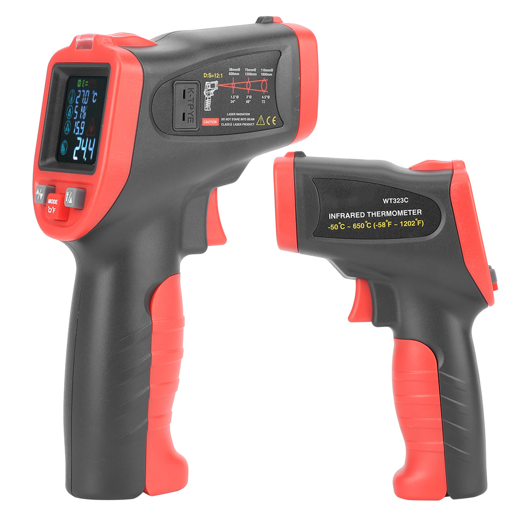 50℃–650℃ Handliches, Industrielles, Digitales, Berührungsloses Infrarot-thermometer Mit Thermoelement Vom Typ K.