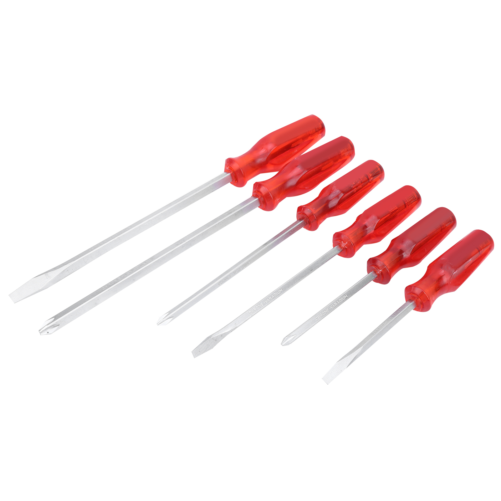 Set Mit 6 Schraubendrehern Aus Chrom-vanadium-stahl Mit Komfortablem Griff