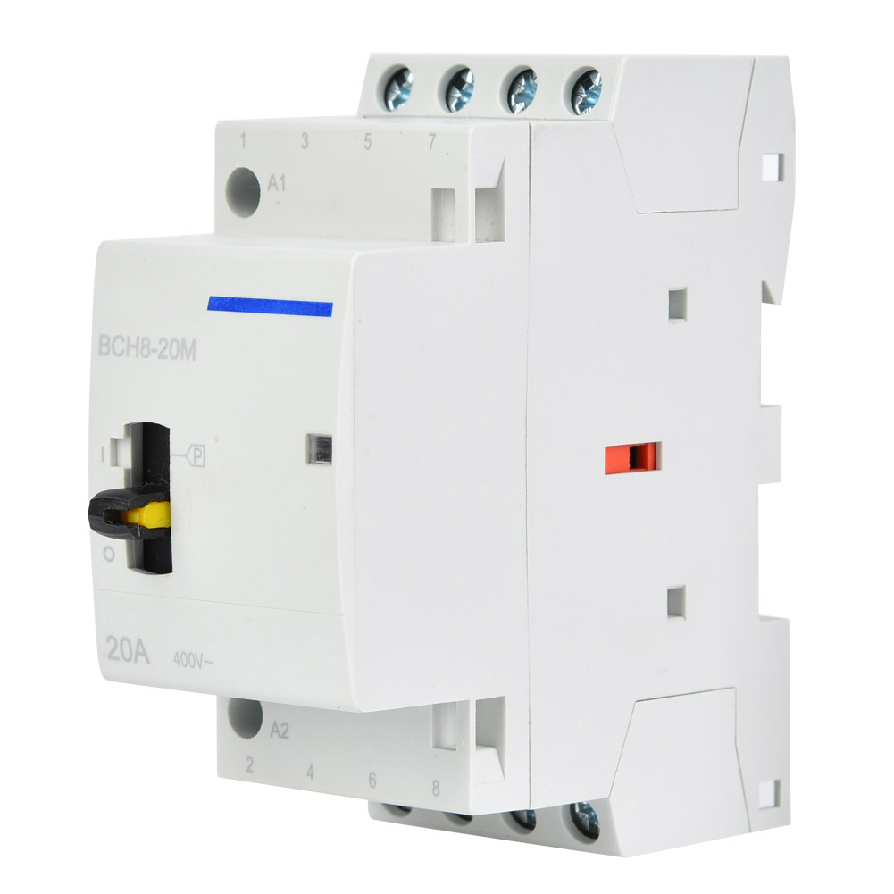 Bch8-20m Wechselstromschütz 24 V 20 A, 4-polig, Din-schienenmontage, Mit Handschalter (4 Nc)