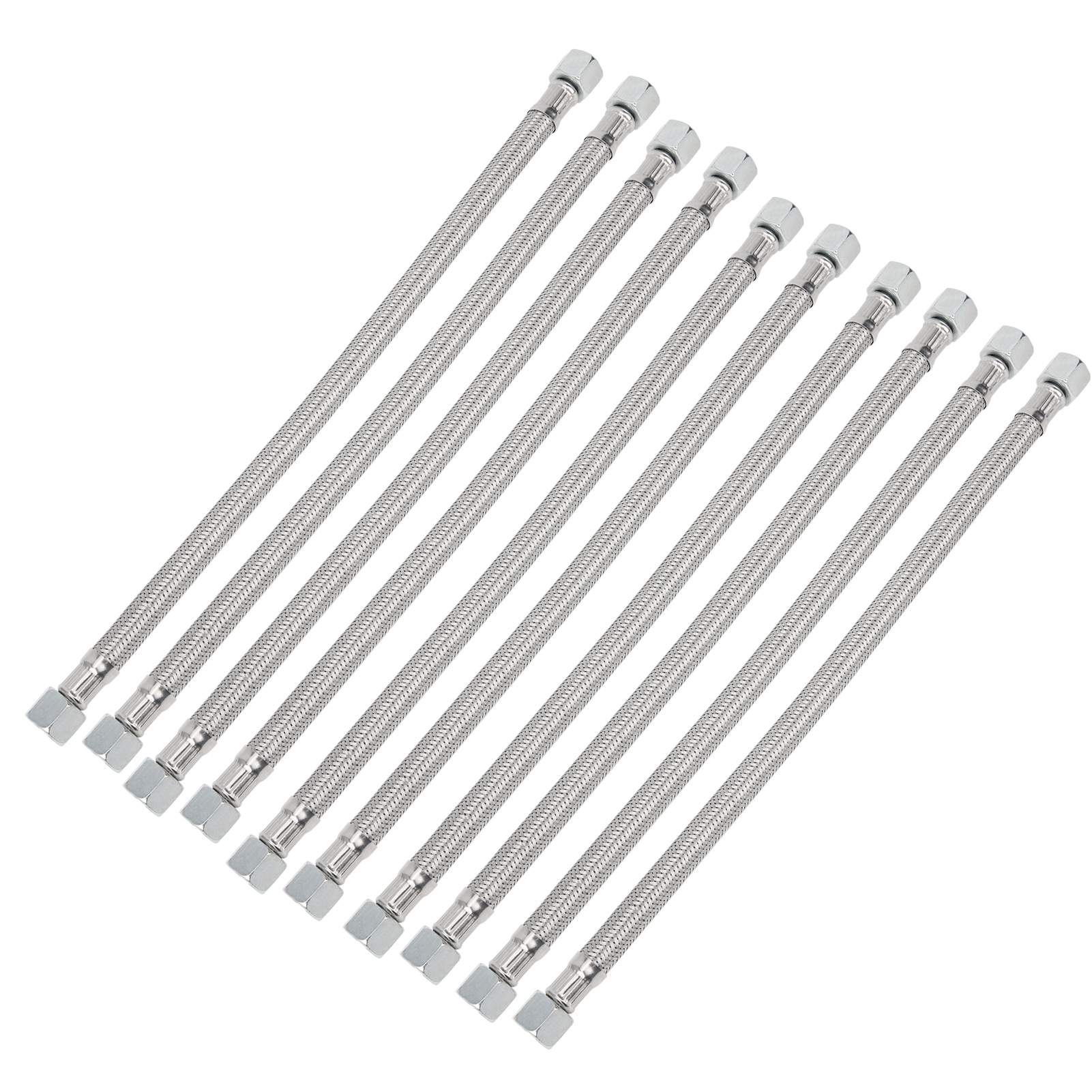 10 Stück Druckluftschläuche, Bremsschläuche, Geräuscharm, Ölfrei, Leitungsrohr, 3/8 Zoll, Abgeschrägt, Stahlguss, 42 Cm