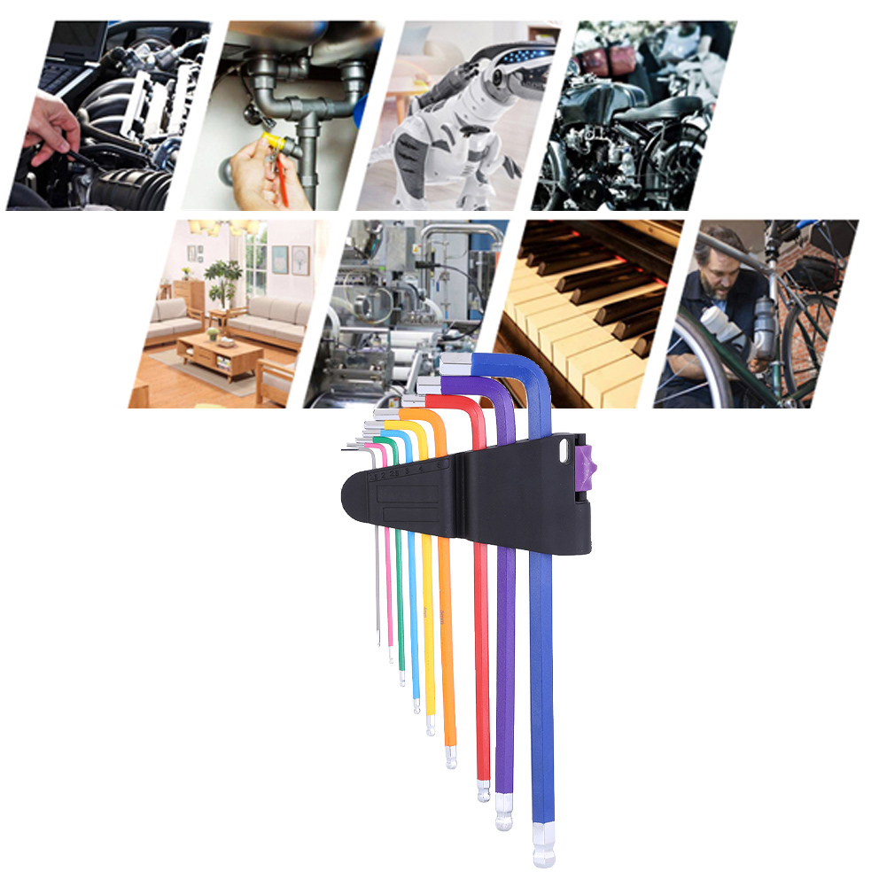 Set Mit 9 Inbusschlüssel-steckschlüsseln Mit Kugelkopf Für Heimwerkerarbeiten An Möbeln, Maschinen Und Musikinstrumenten (9-teiliges, Farbenfrohes Erweiterungsset)