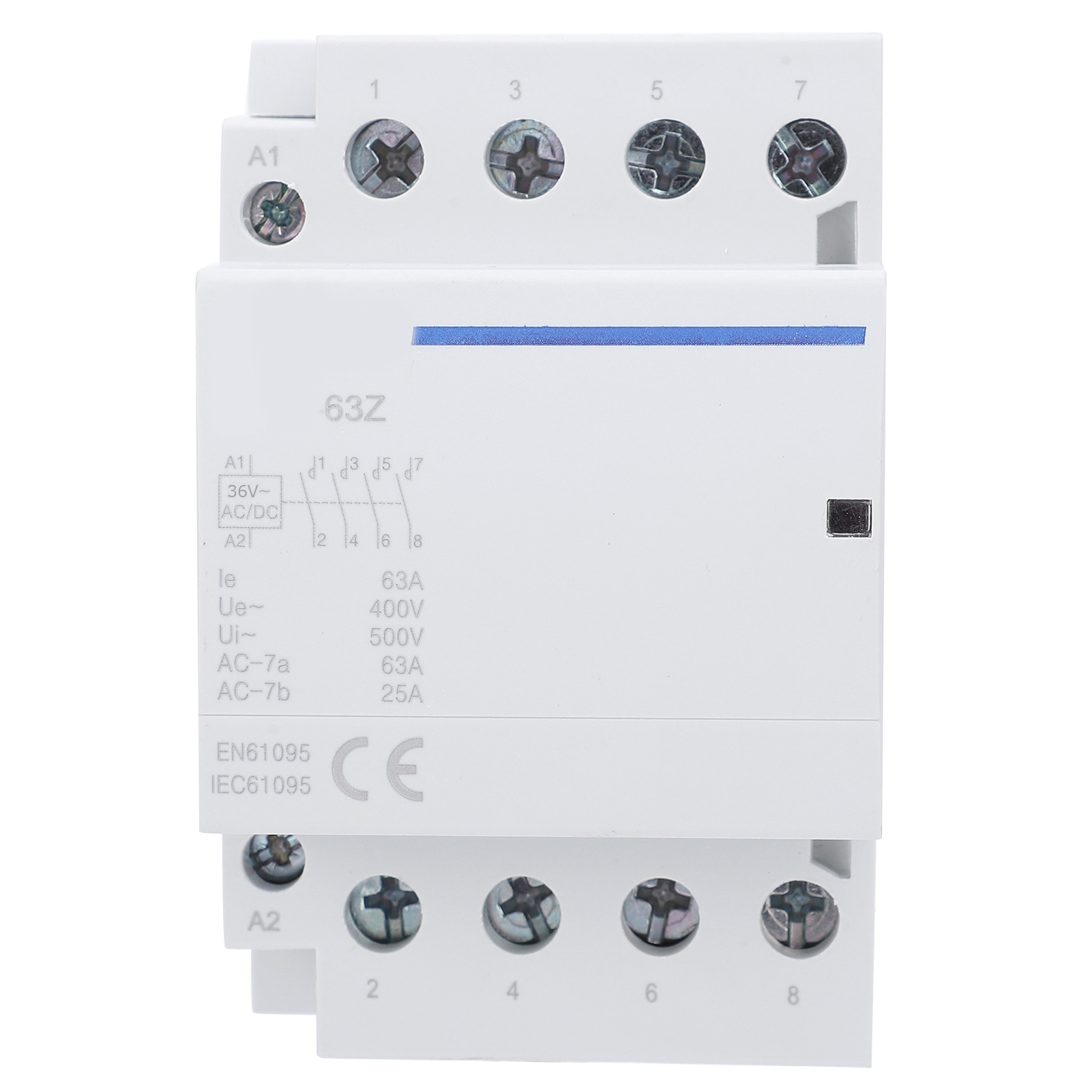 Bch8-63 4no Haushaltsspannungsschütz 63a 400v Ac/dc Elektronisches Schaltmodul Spule Ac/dc 36v