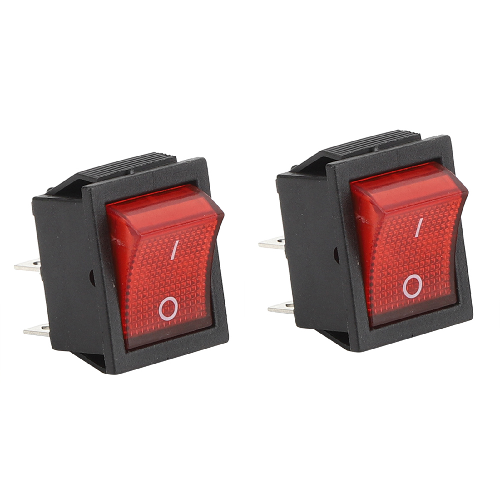 5 Wippschalter, 16 A, 250 V, 4-polig Mit Roter Kontrollleuchte, Zubehör Für Industrielle Steuerungstechnik, 31 X 25 Mm