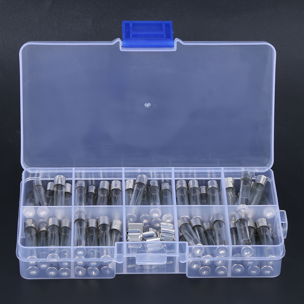 82-teiliger Satz Glasrohrsicherungen 6 X 30 Mm 250 V 0,5 A 30 A Mit Sicherungshaltern