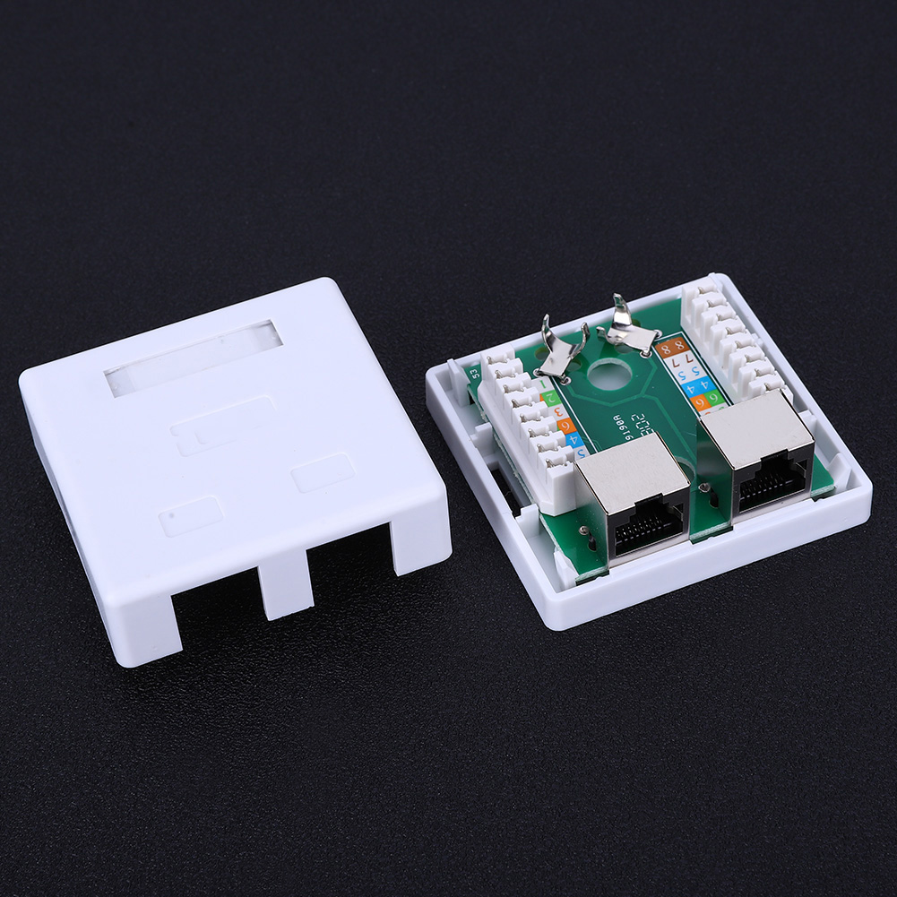 Super 5 Shield Rj45-8p8c Wandadapter 2-port Desktop-verlängerungskabel Aufputzbuchse
