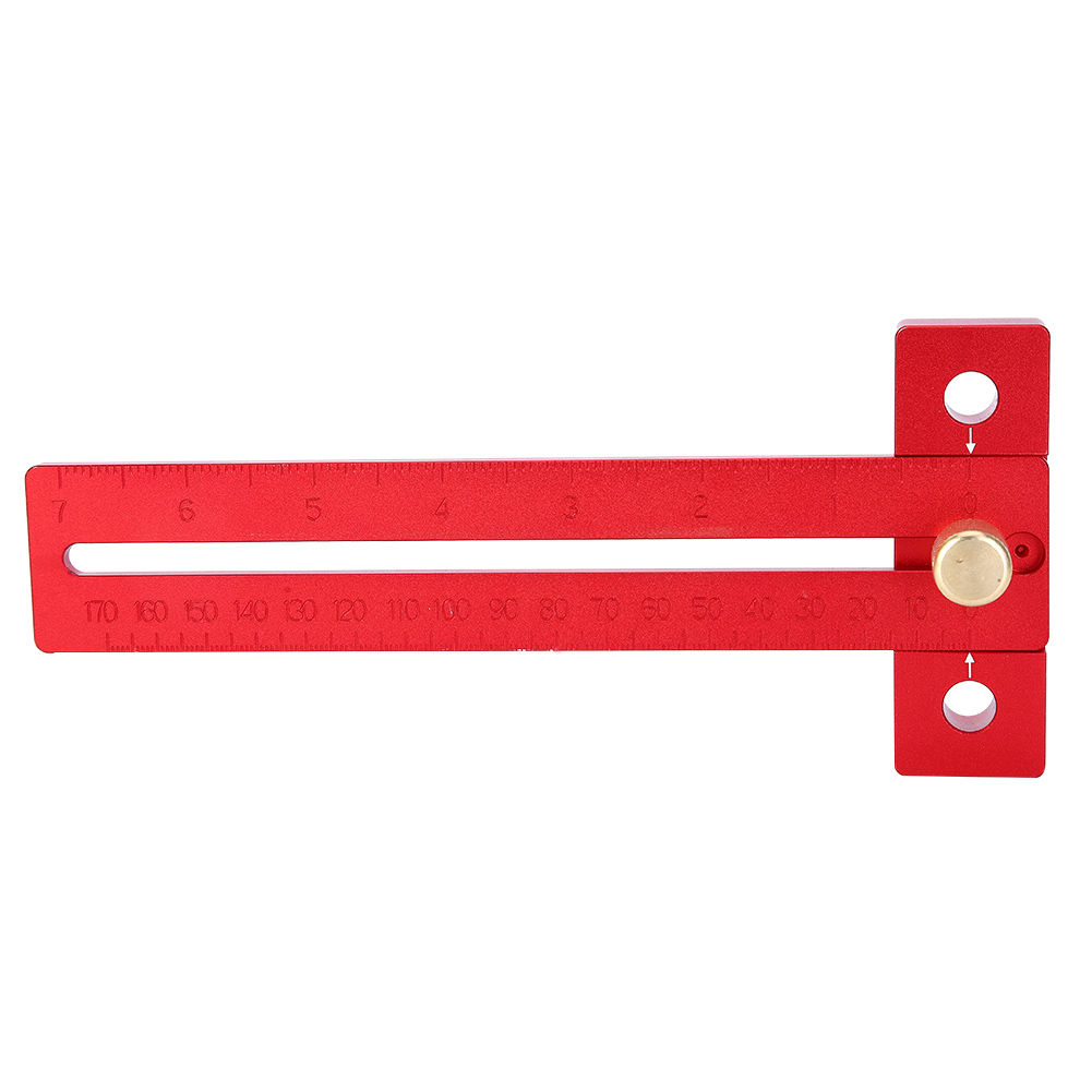Anreißlineal, Holzbearbeitungszubehör, T-förmig, Eloxierte Oberfläche, Gut Lesbare Skala, Aluminiumlegierung, 170 Mm