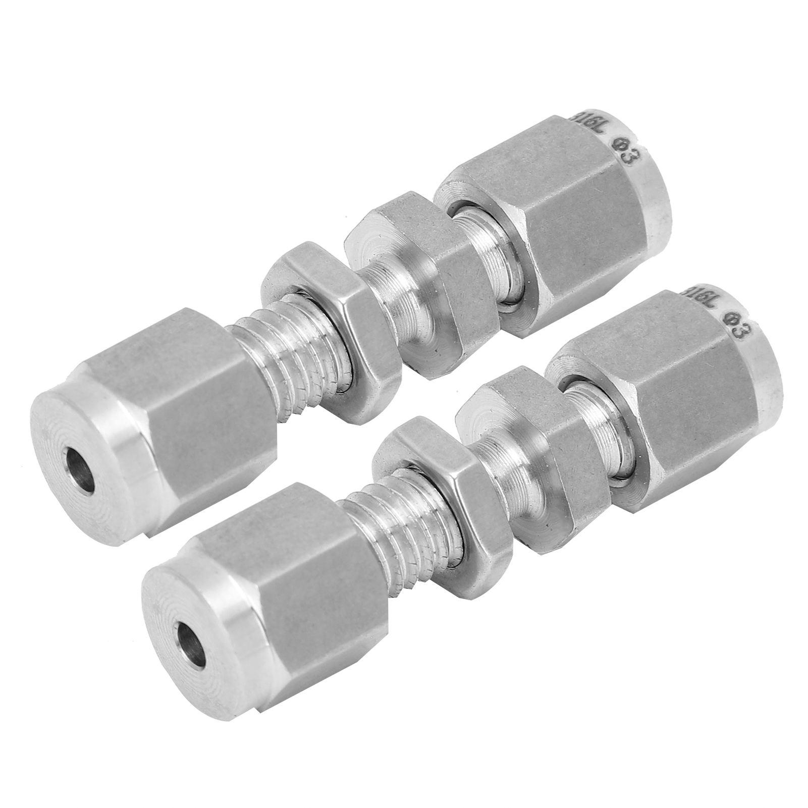 2 X 316 Edelstahl-klemmverschraubungen, Doppelringverbinder, Ф3 Zubehör