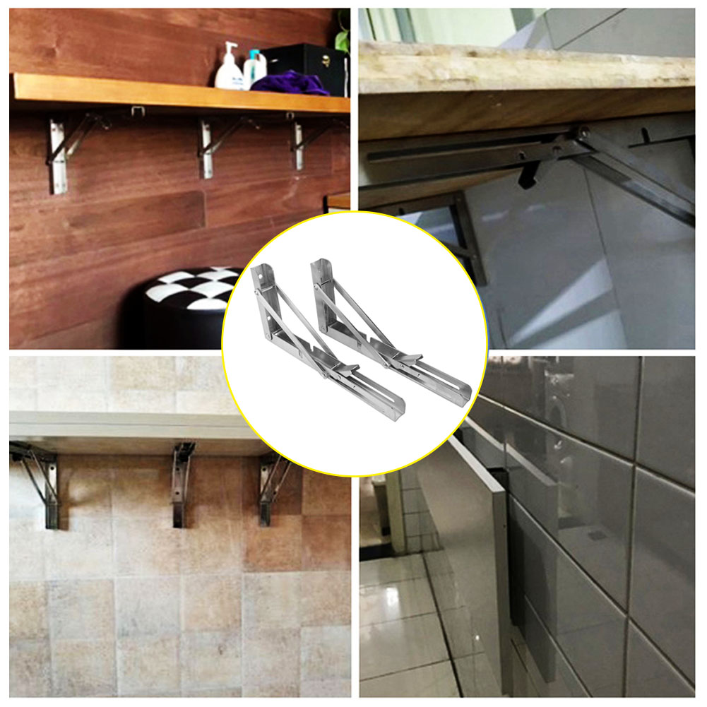 2-teilige 10-zoll-klapptischhalterung, Dreieckig, Edelstahl, Wand- Und Regalmontage