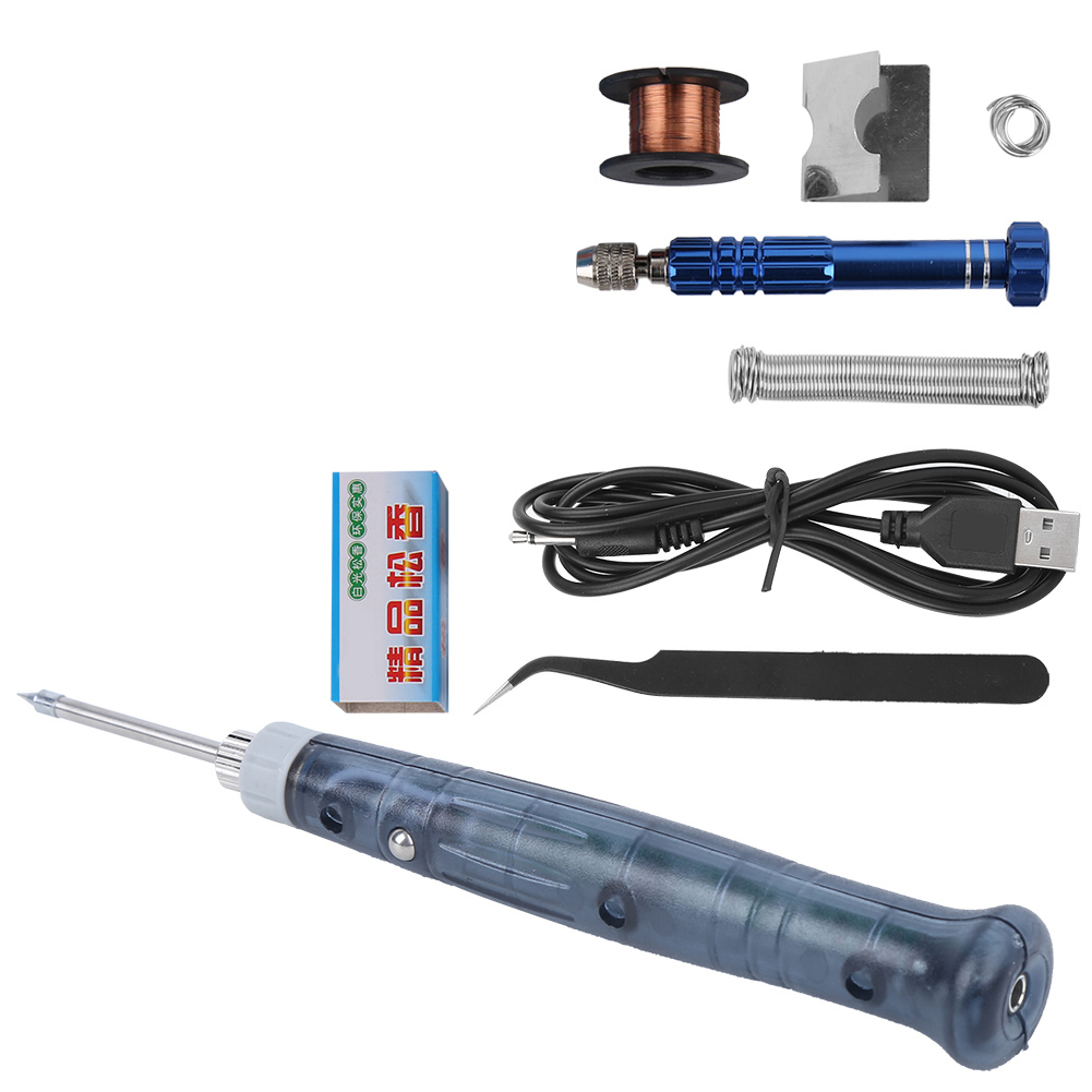 Miniatur-lötkolben-set, Tragbar, Usb-löt- Und Reparaturgerät, Box, Elektrischer Lötkolben Mit Spitze