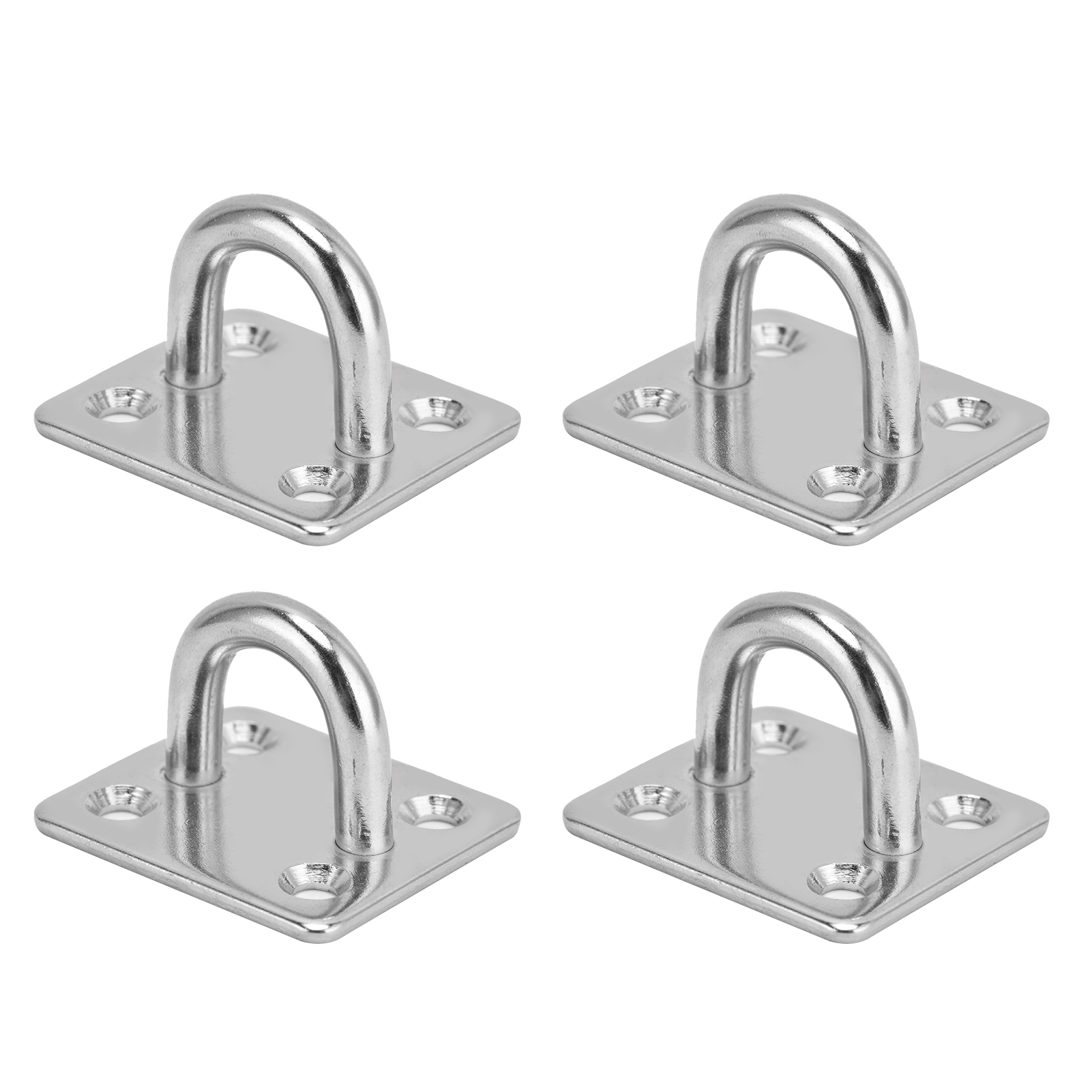 Set Mit 4 Ösenplatten Mit Integriertem Haken, Edelstahl 304, Befestigungsmaterial Für Decke Und Wand, 6