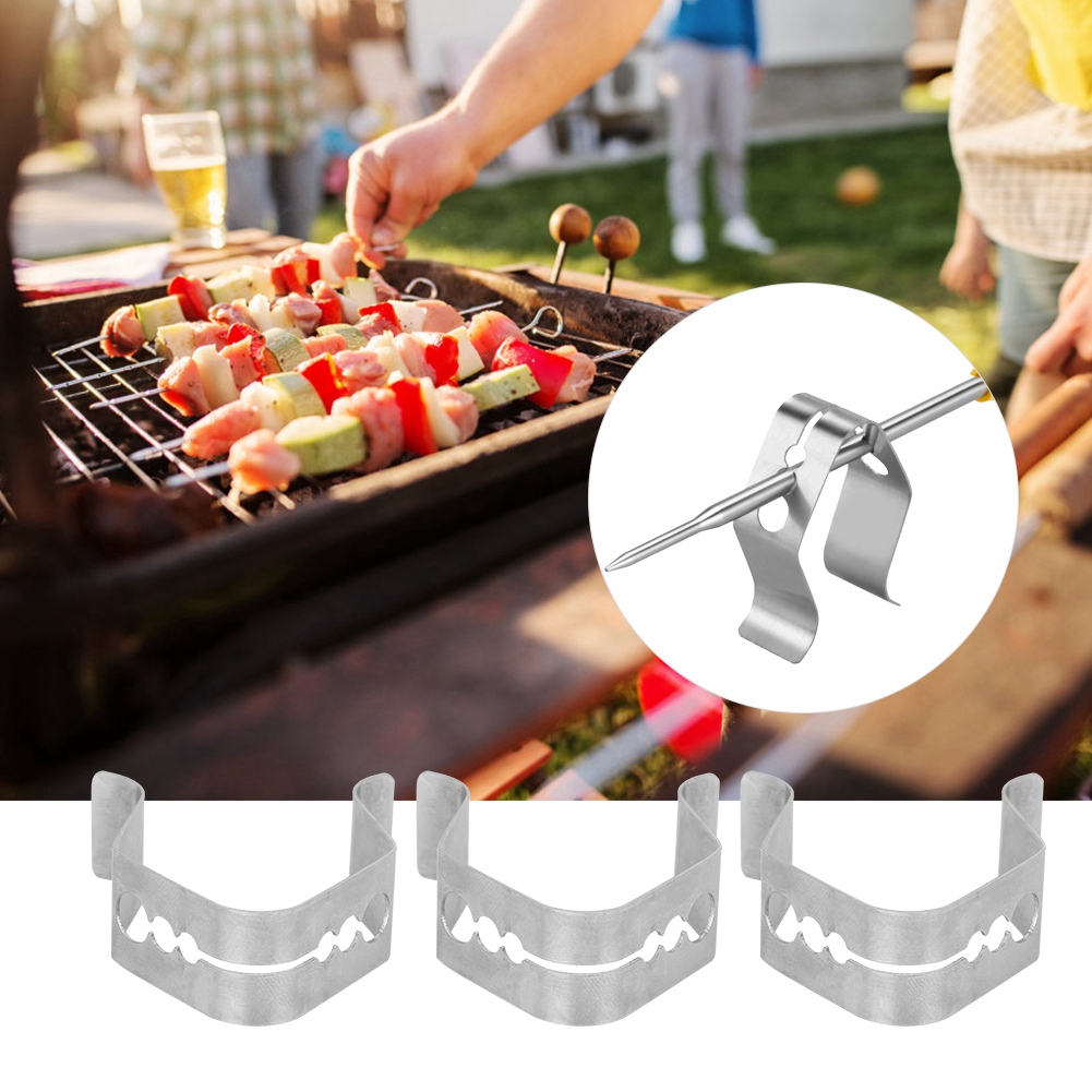 3-teiliges Edelstahl-grillzubehörset, Befestigungsclips Für Grillfühler Mit 3 Löchern