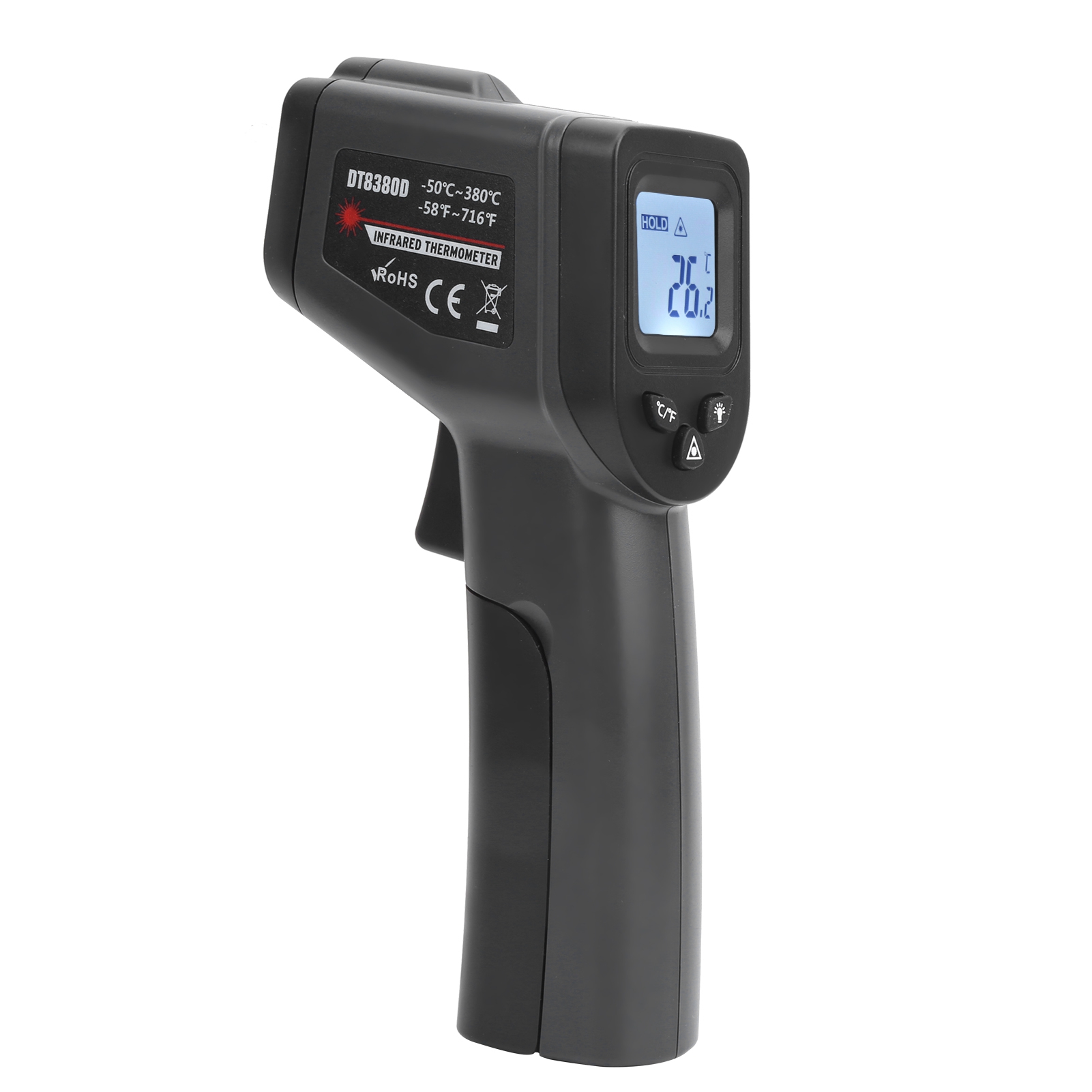 Dt8380d Thermometer 50℃-380℃ Berührungsloser Digitaler Infrarot-wärmedetektor Für Industrielle Anwendungen