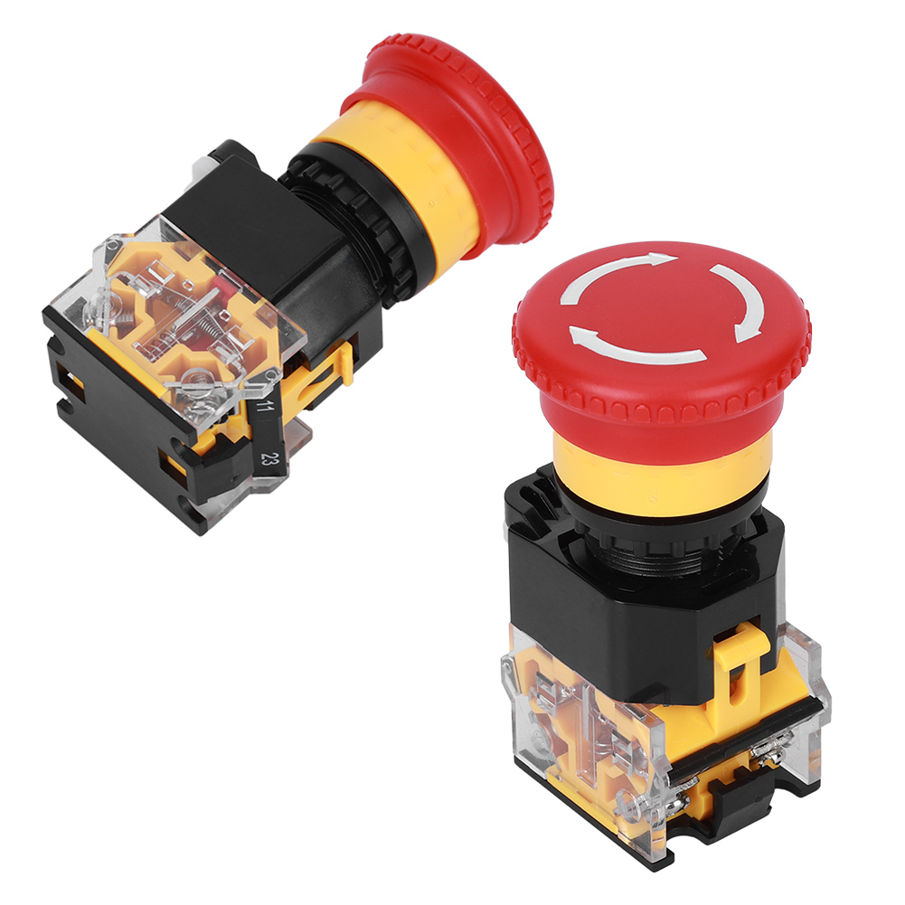 3 Not-aus-schalter. Industrieteile Aus Technischem Kunststoff, 440 V, 10 A, 22 Mm