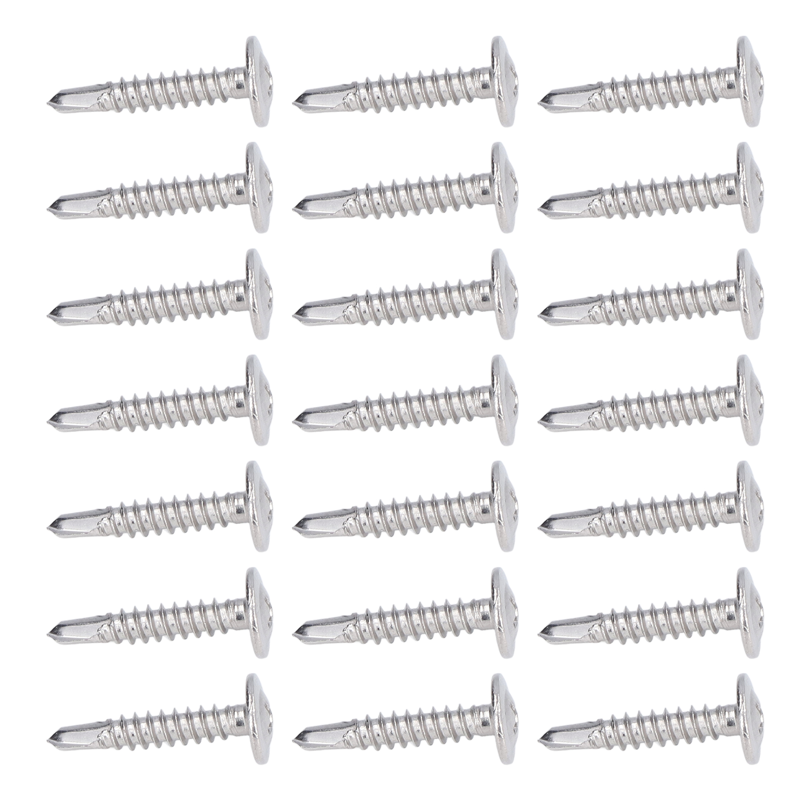 Satz Mit 100 Selbstbohrenden Edelstahlschrauben Mit Rundem Unterlegscheibenkopf, M4,8 X 25