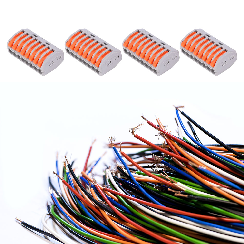 50 Stück Pct-218 Installationskabel, Schnellverbinder, 1 Eingang, 7 Ausgänge, Orange