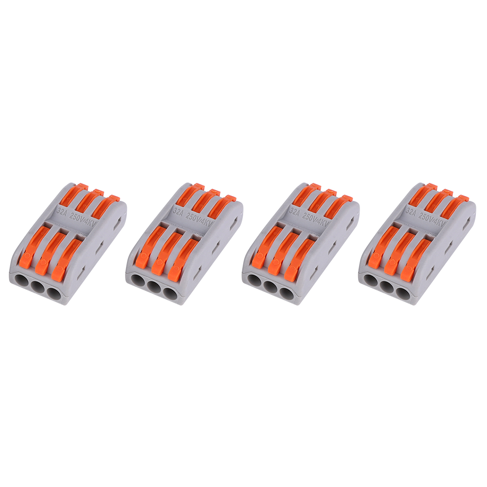 48-teiliger, 3-poliger, Kompakter, Orangefarbener, Flammhemmender Nylon-kabelverbinder, 11–28 Awg, Pct-2–3