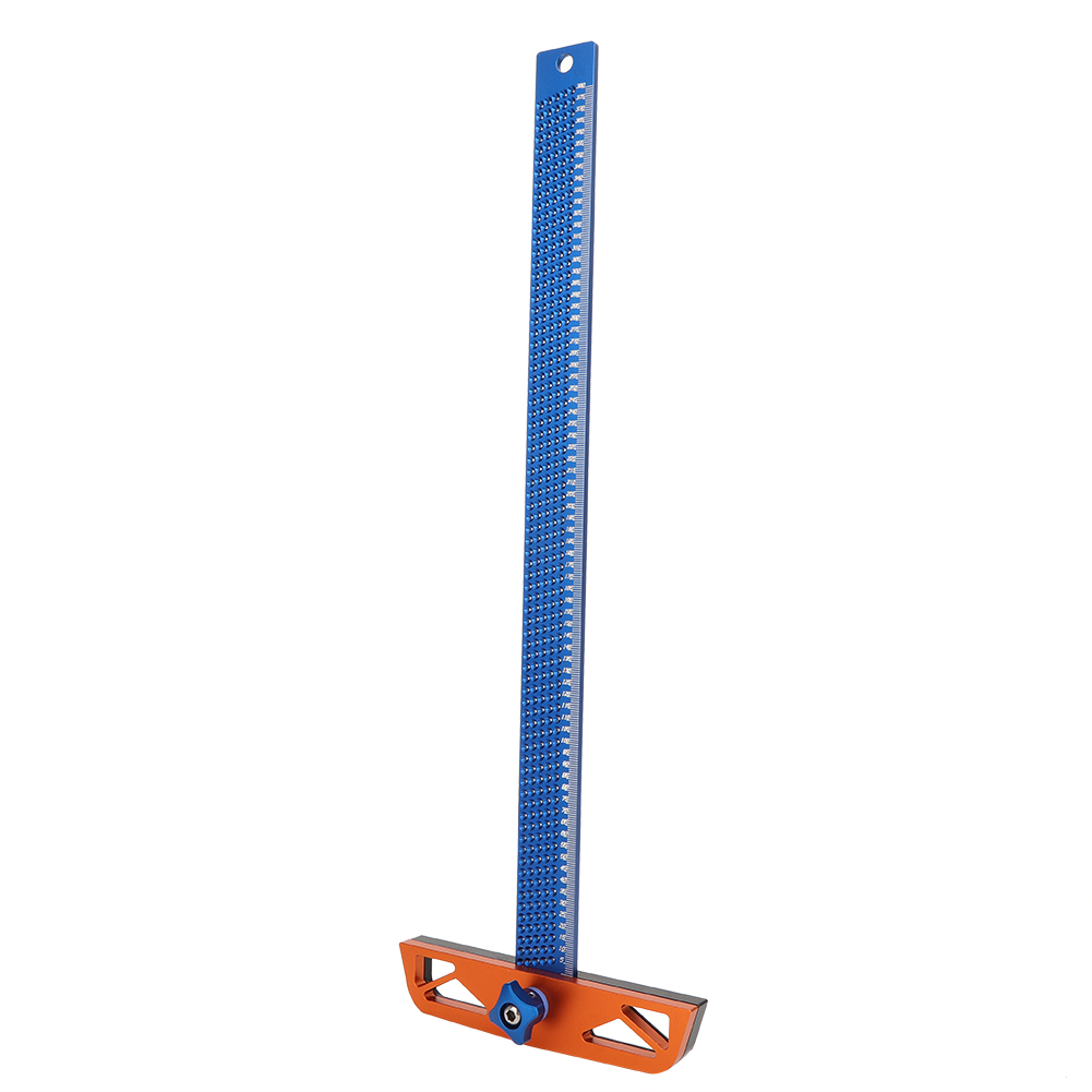 Perforiertes Lineal Aus Aluminiumlegierung, Multifunktionaler T-förmiger Winkelmesser Für Holzbearbeitung, Mess- Und Markierungswerkzeug