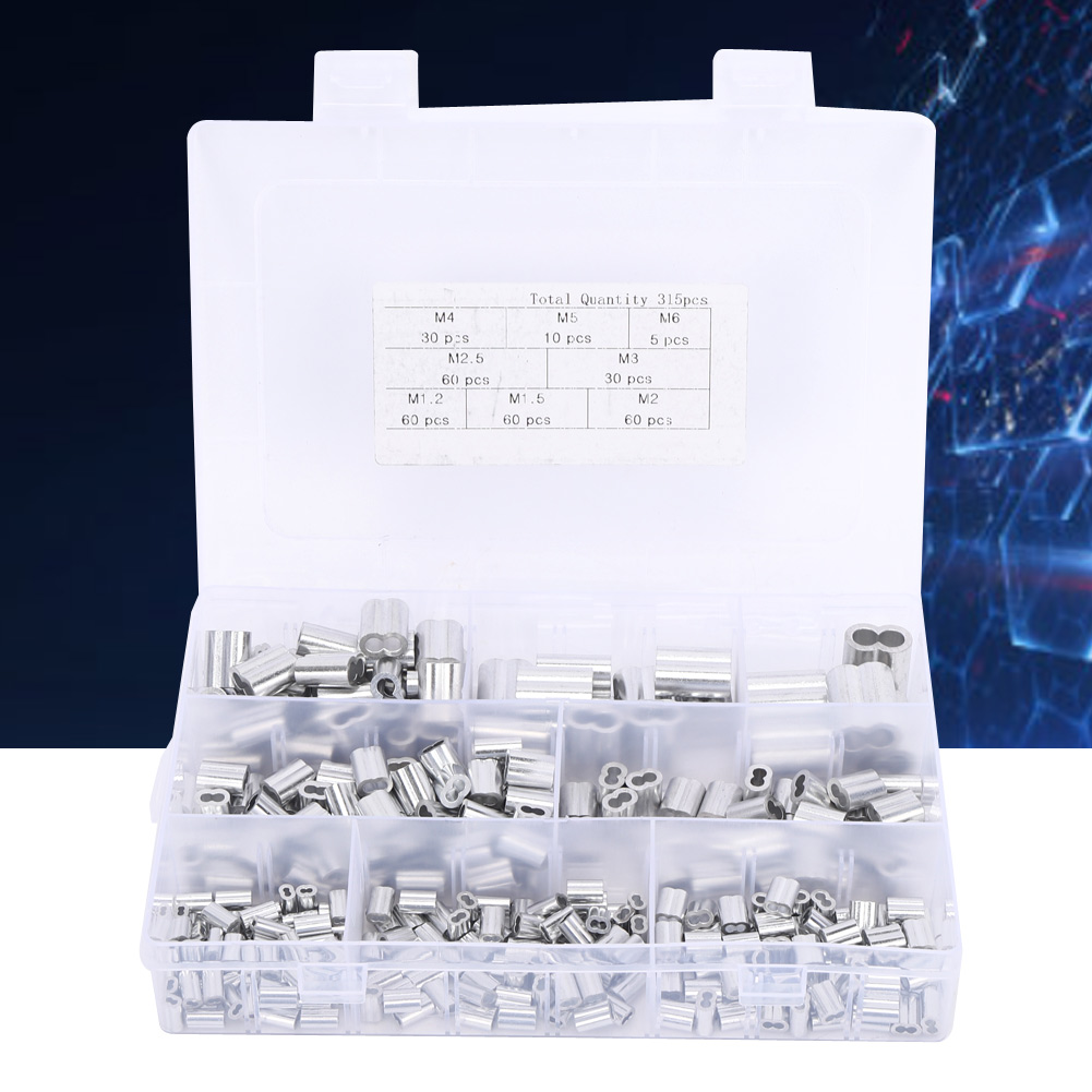 315-teiliges Set Aluminium-klemmschellen M1.2 M1.5 M2 M2.5 M3 M4 M5 M6 Hardware-teile