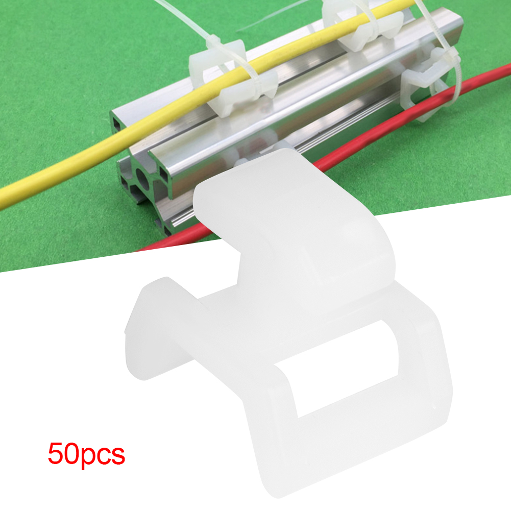 50 Kabelbinderhalter Mit Sockelbefestigung, Für Aluminiumprofile Gemäß Europäischer Norm (europäische Norm 40).