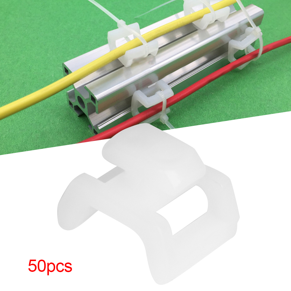 50 Kabelbinderhalter Mit Sockelbefestigung, Für Aluminiumprofile Gemäß Europäischer Norm (europäische Norm 30).