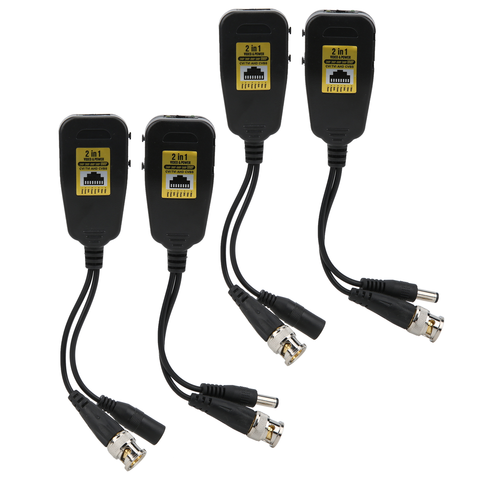4 Hd-videosender Mit Überspannungsschutz Und Rj45-leistungsbalun 2in1 Hdcvi/tvi/ahd/cvbs 28mp