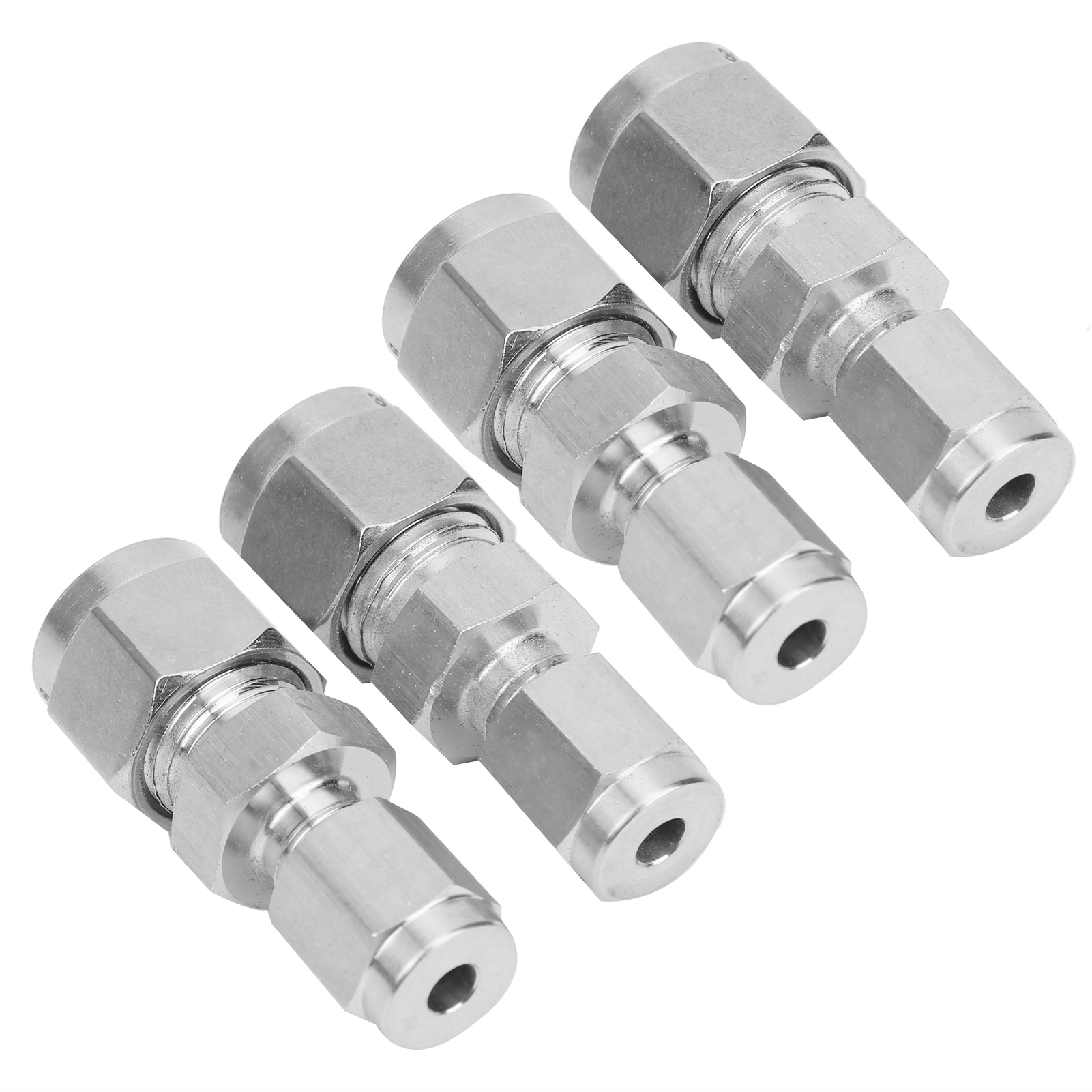 4 Stück Edelstahl-doppelring-klemmverschraubungen Mit Konverteradapter (ф4/ф8)