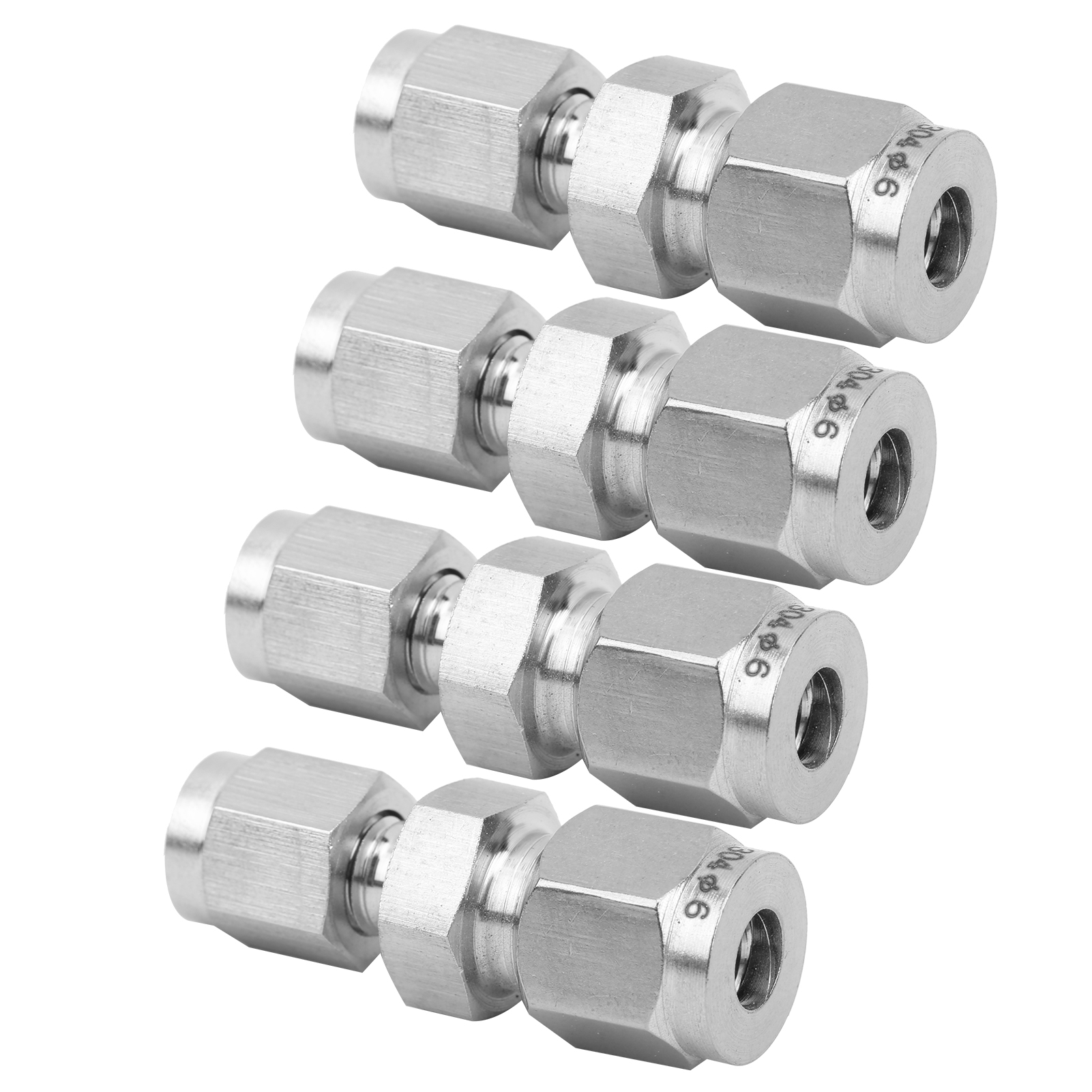 4-fach-klemmrohradapter, Edelstahl 304, Doppelklemmring-reduzierstück, Gerader Reduzierring Ф3/ф6