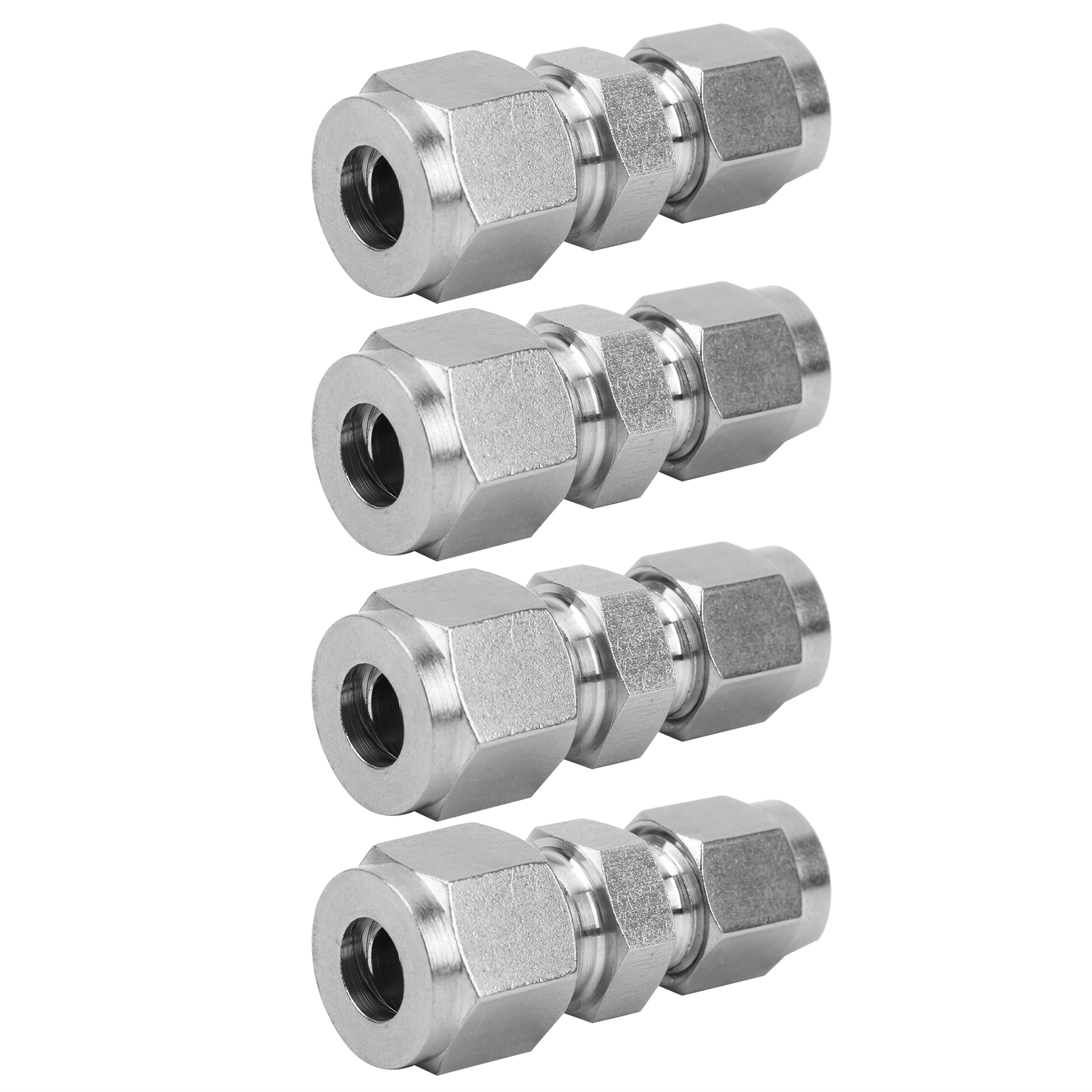 4 Kompressionsrohradapter, Edelstahl 304, Doppelkompressionsring-reduzierstück, Gerader Reduzierring Ф6/ф8