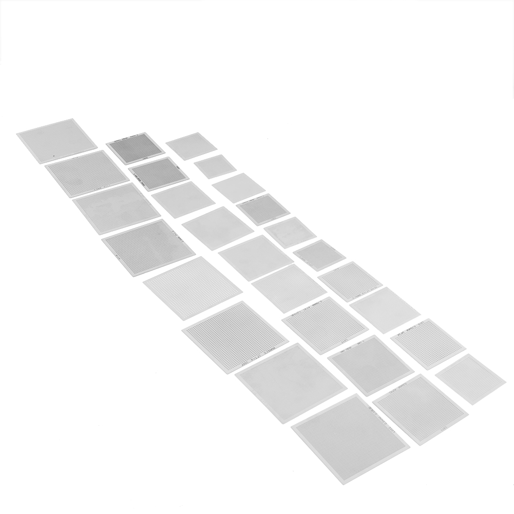 Set Mit 27 Universellen Bga-schablonen Für Reballing, Rework, Mesh, Beheiztes Schablonenset, Zinn, Für Desktop- Und Laptop-reparaturen