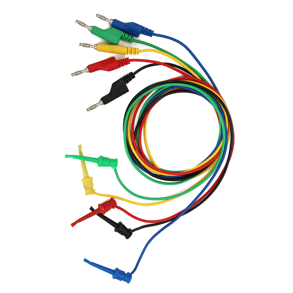 P1045 5 Stück 4 Mm 1 M Stapelbare Bananenstecker Für Prüfklemmen Multimeter-prüfkabelzubehör