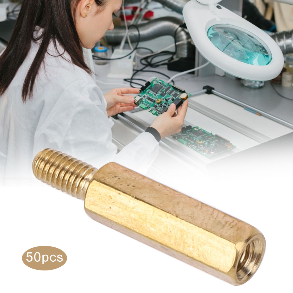 M3 Messing-abstandshalter Mit Sechskantmuttern (einzelkopf) - Pcb-austauschsets, M3 X 15, 50 Stück.