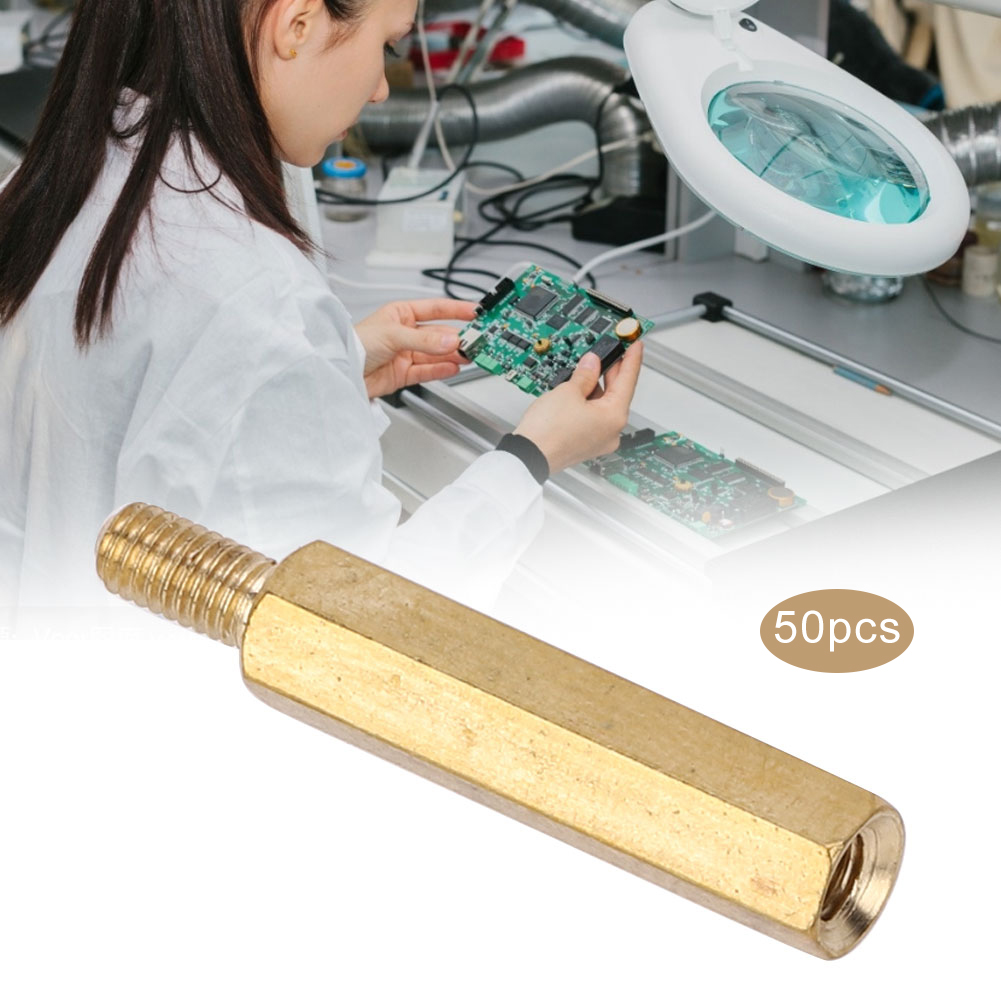 M3 Messing-abstandshalter Mit Sechskantmuttern (einzelkopf) - Pcb-austauschsets, M3 X 20, 50 Stück.