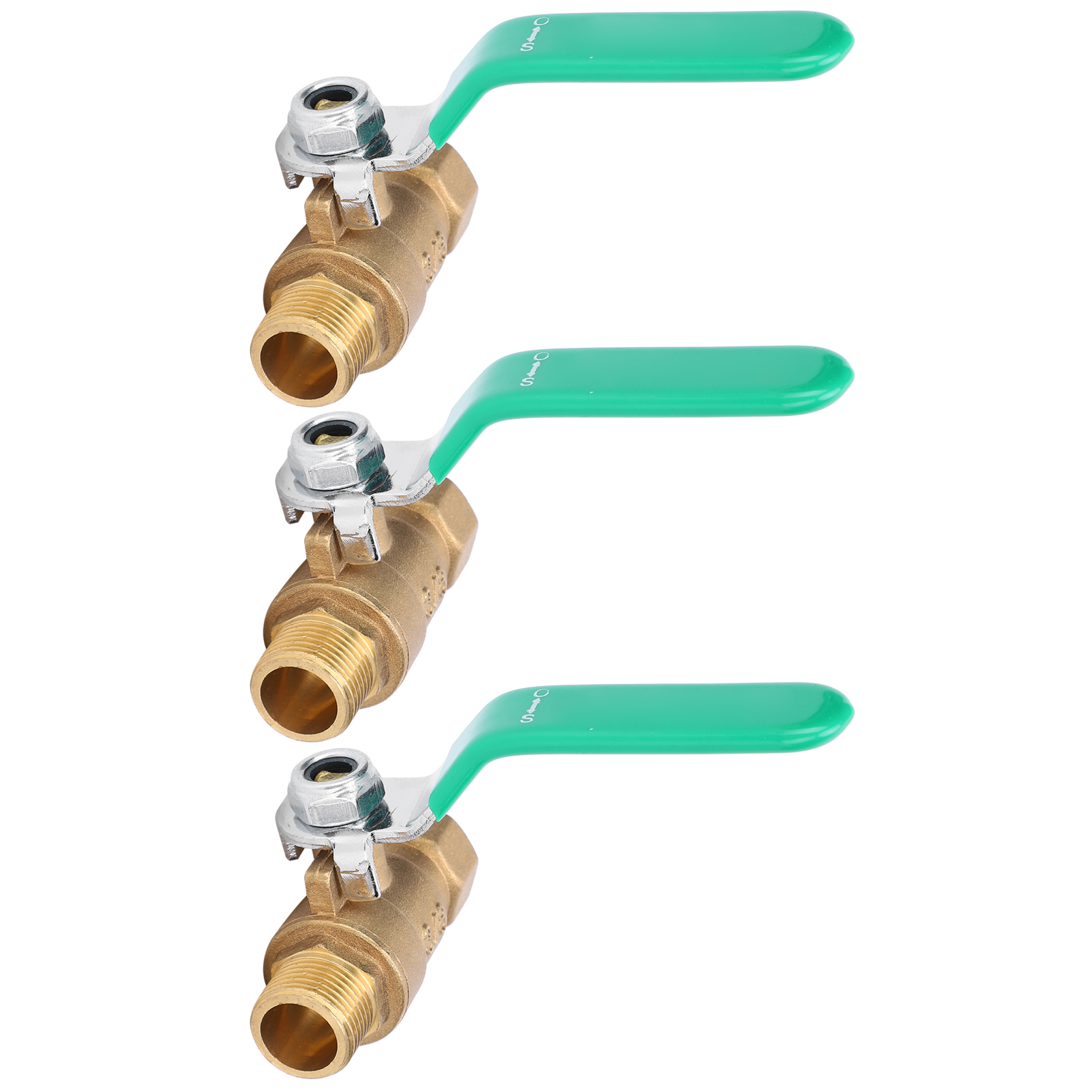 Set Aus 3 Verdickten Kugelhähnen, 3/8-zoll-außen- Und Innengewinde, Absperrventil Aus Robustem Messing Für Wasserleitungen