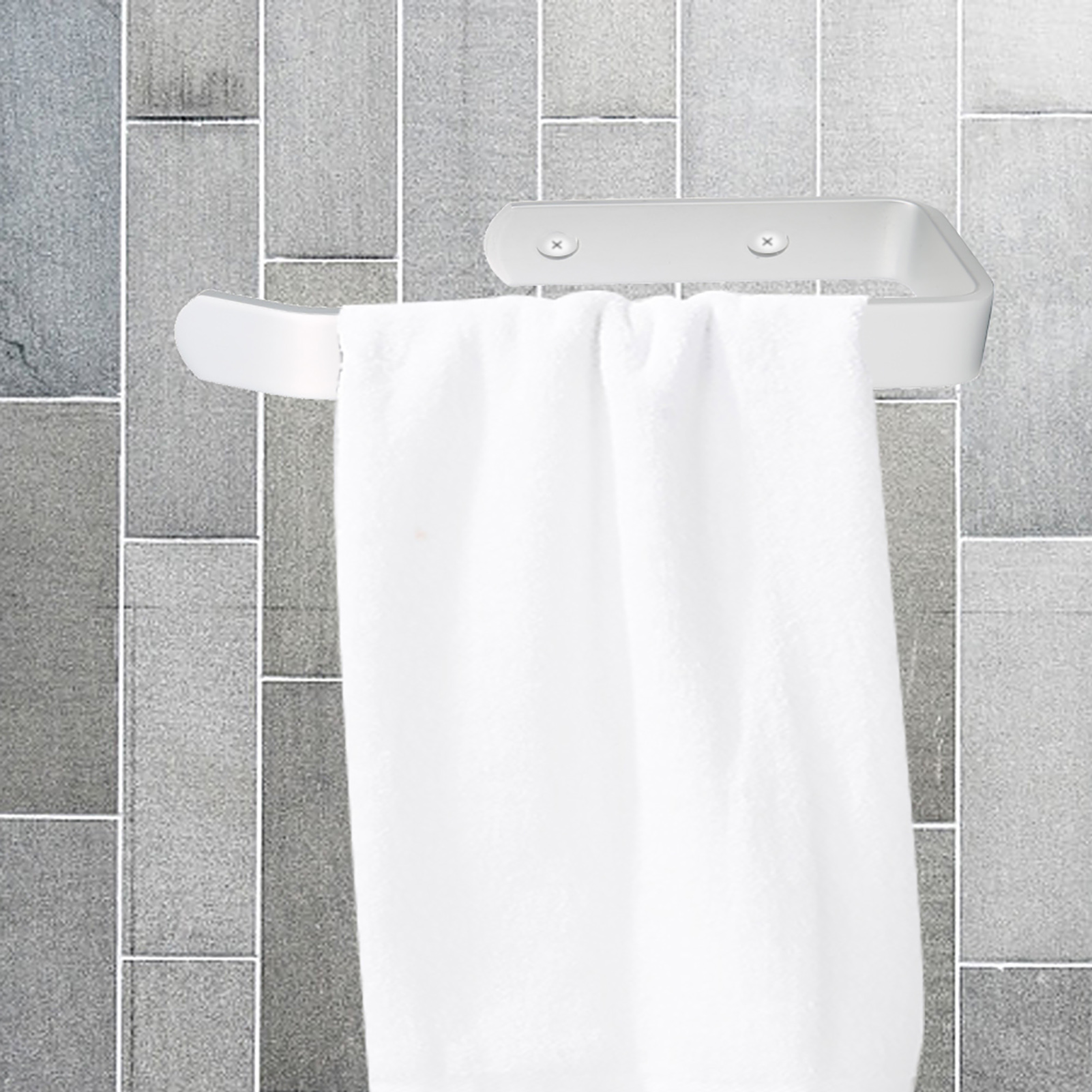 Handtuchhalter Aus Aluminium, Toilettenpapierhalter, Wandmontierte Toilettenpapierrollenaufbewahrung, 417032, Matt, Länglicher Toilettenpapierhalter