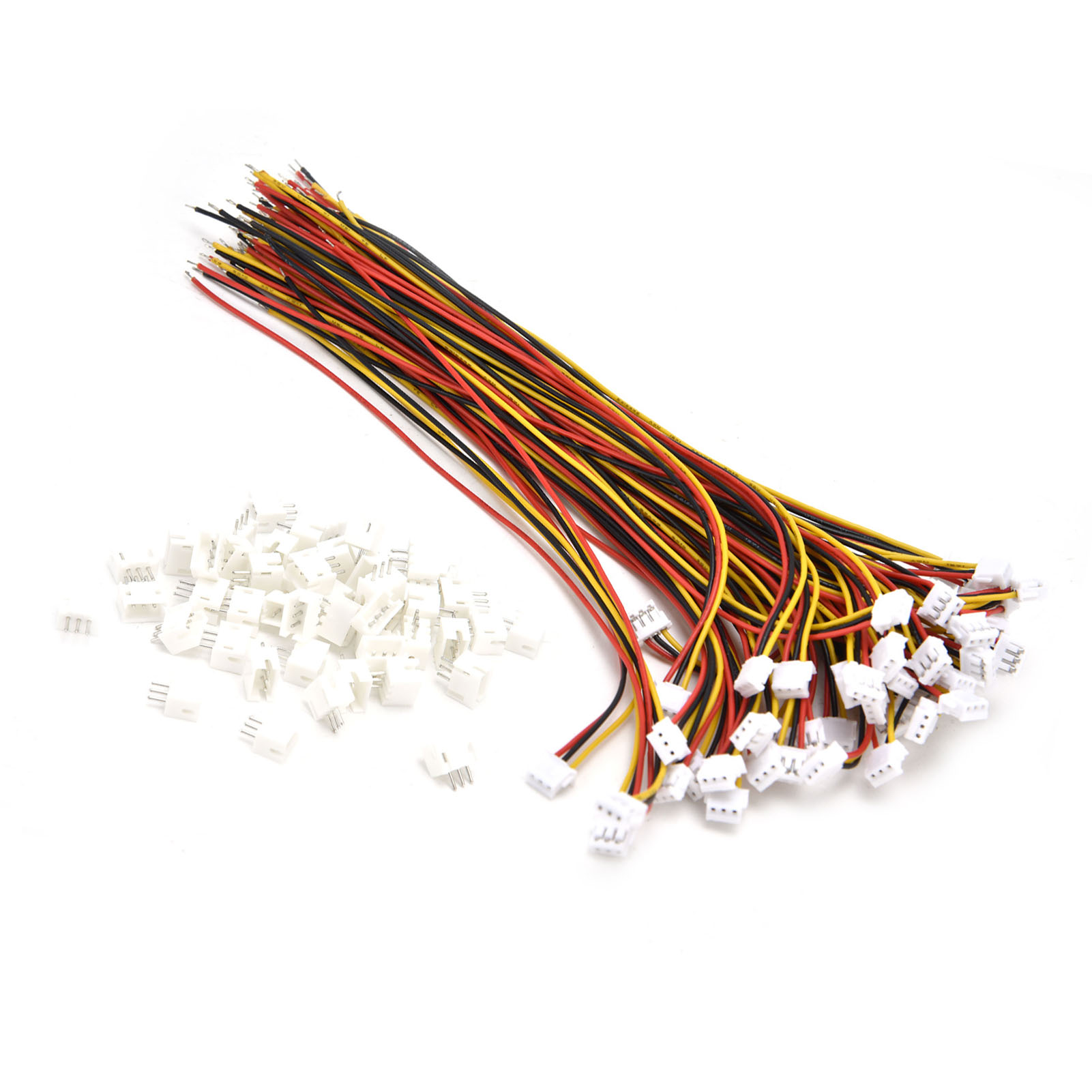 50 X 3-polige Zh1.5-buchsen Mit 28awg-kabel (15 Cm), 50 X Stecker (netzteil)