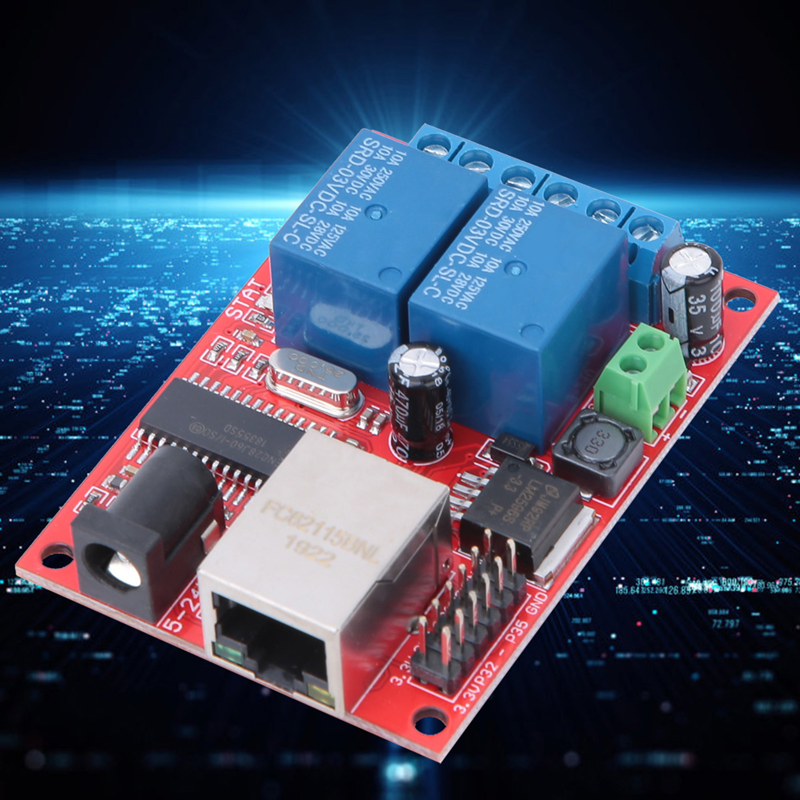Hochwertiges Lan-ethernet-steuermodul Mit 2-wege-relaisplatine Und Dc5v-24v-verzögerungsschalter