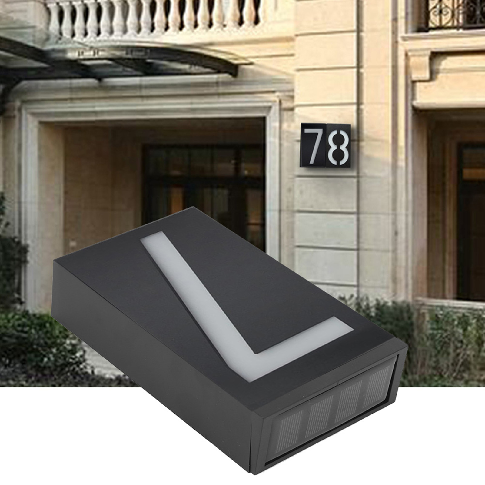 Solarbetriebene Led-beleuchtung Für Den Außenbereich An Häusern, Hotels, Geschäften, Türen Und Adressschildern (nummer 7)