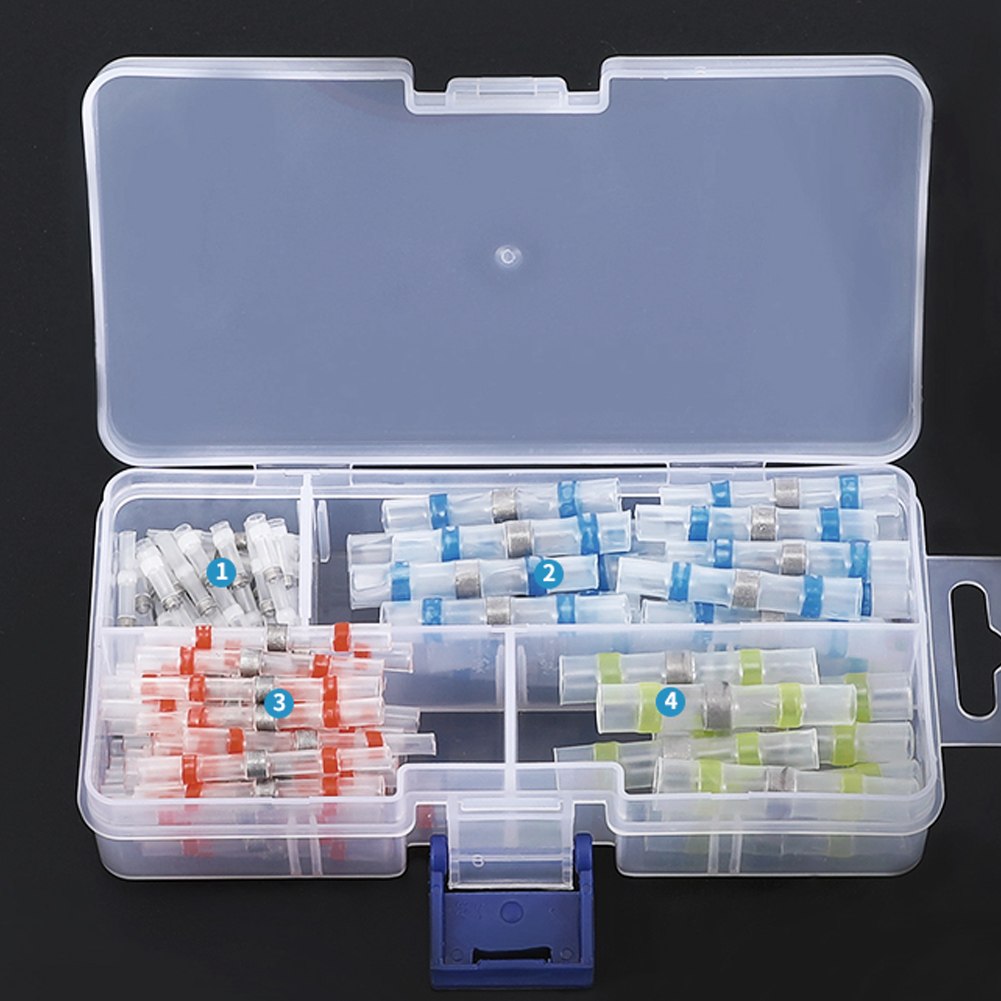 100 Stück Wärmeschrumpfende, Wasserdichte, Drahtisolierte Lötklemmen, Set