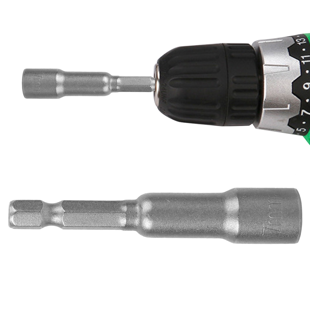 Set Mit 5 Magnetischen Inbusschlüsseln, Werkzeugstahl, Elektroschraubern, Magnetischen Bohradaptern, 7 Mm