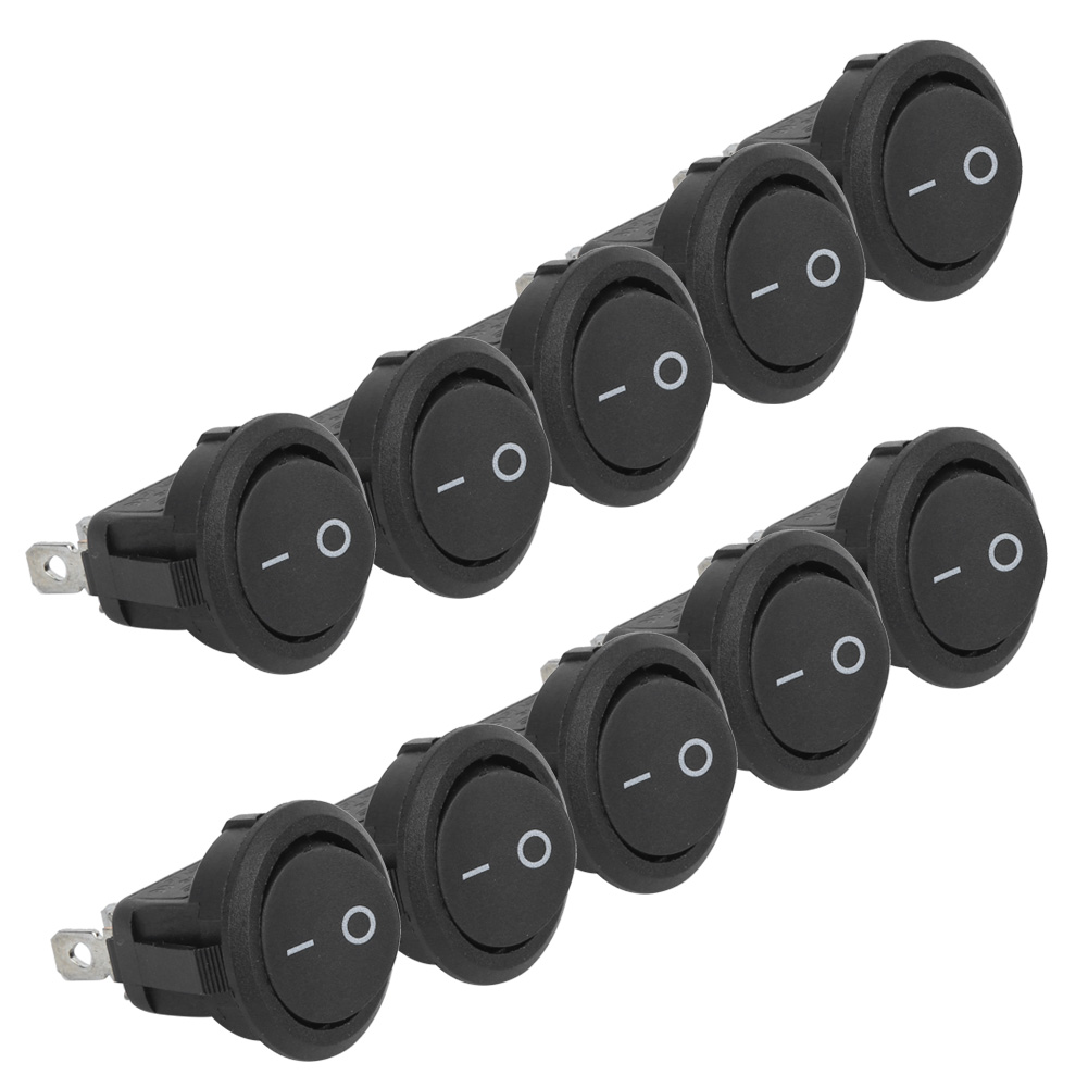 10 Stück 23-mm-mini-wippschalter, 3-polig, 2-positionen, Rund, Bootsförmig, Mini-ein/aus