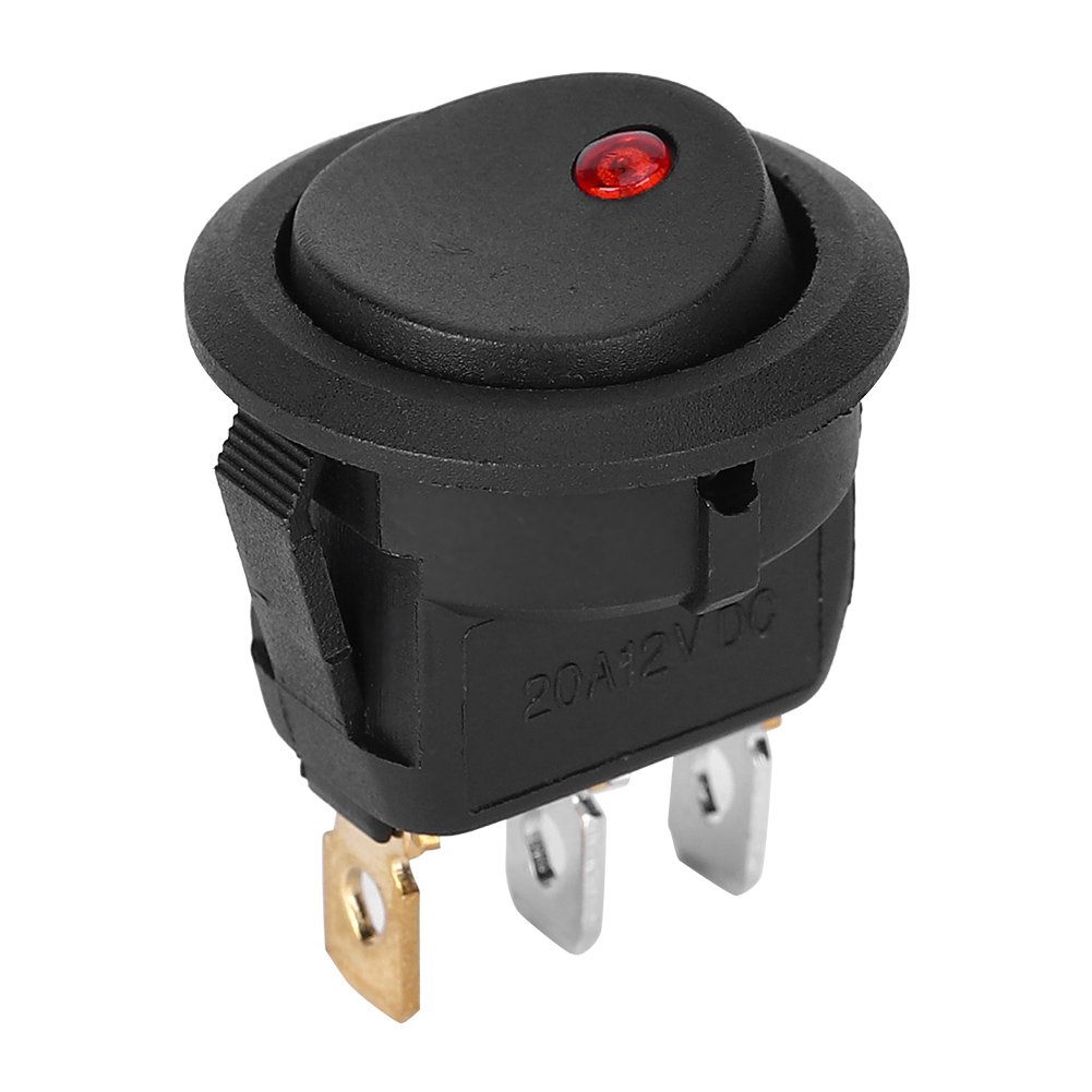 10 Runde Wippschalter Ein/aus 12v Wasserdichte Spst-schalter Led-strahler Silberner 3-pin-anschluss