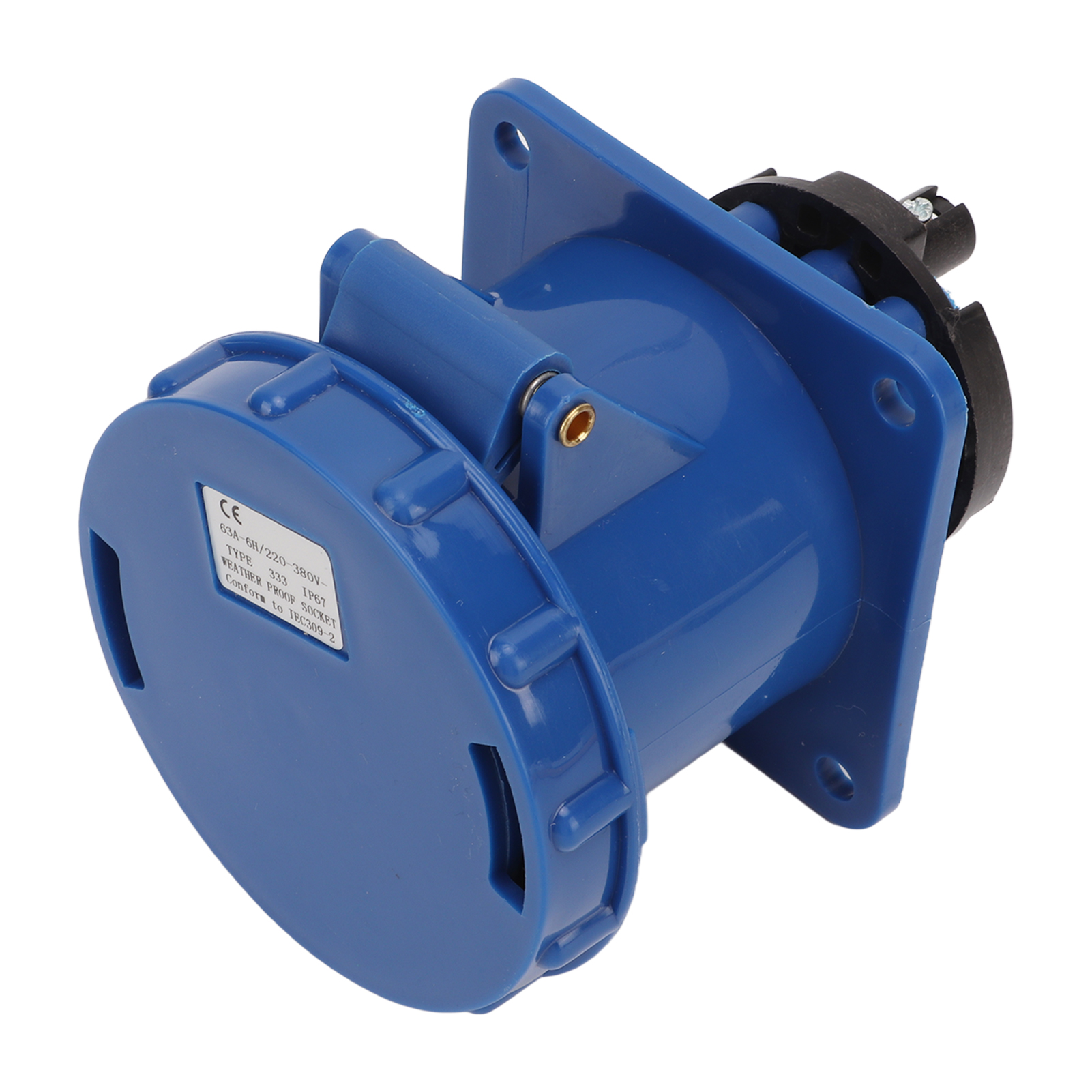 Industriesteckdose Aus Messing-pp, Wasserdicht (ip67), Elektrischer Anschluss, 63 A, 220–380 V