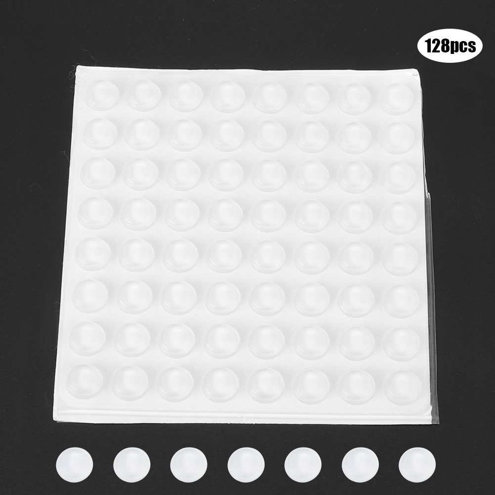 128 Selbstklebende Silikonpads, Transparent, Rutschfest, Fußmatten, Haushaltsschutz, 12 X 4 Mm