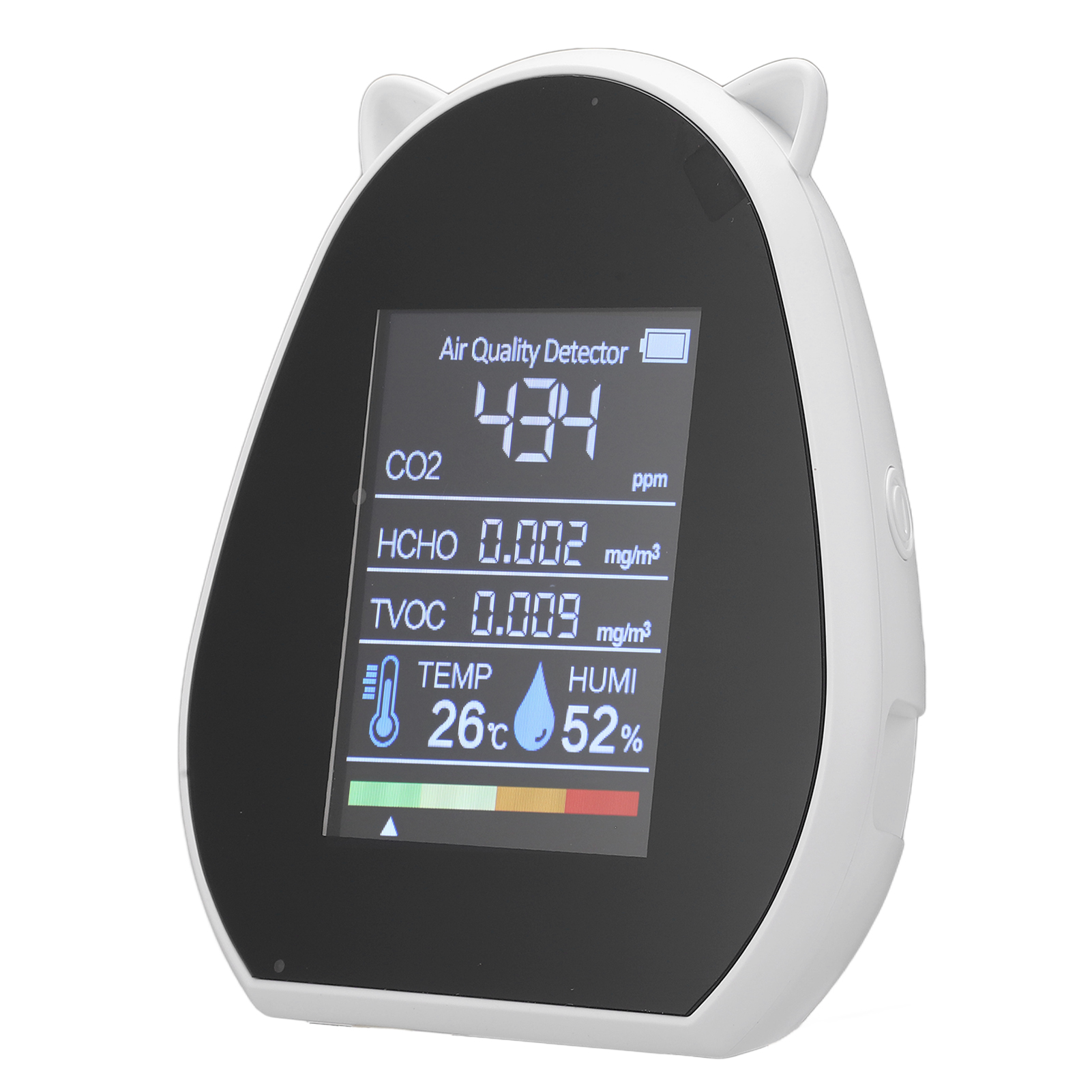 Co₂-detektor Mit Temperatur- Und Feuchtigkeitsmessung, Präziser Luftqualitätsmonitor Zur Messung Von Kohlendioxid (hcho), Tvoc, Dc 5 V