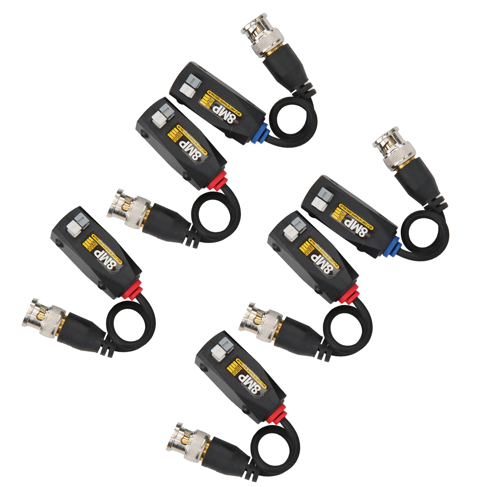 6er-pack 8mp Video Power Balun Anti-thunder Transmitters Für Cvi/tvi/ahd/cvbs Transceiver