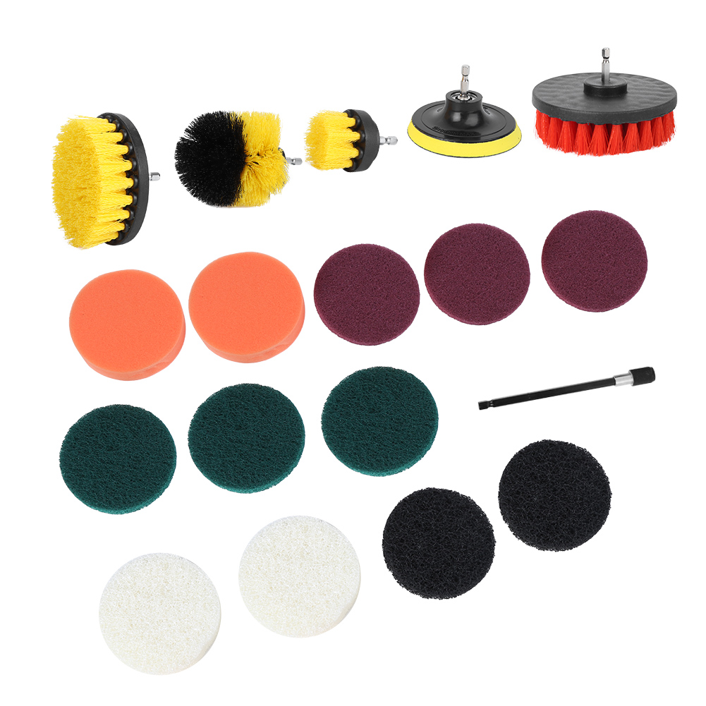 Elektrisches Bohrmaschinen-bürstenset, 18-teilig, Multifunktionale Reinigungsaufsätze, Scheuerbürsten, Haushaltsreinigungszubehör