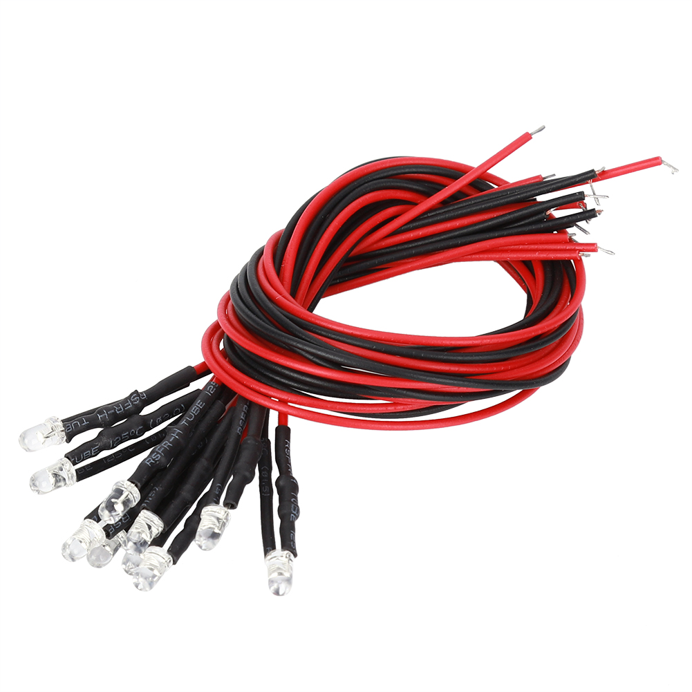 12v Led-lampe Mit Verkabelung Und Rundem Kopf, 3 Mm, Smaragdgrün