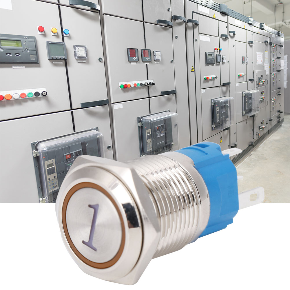 Reset-taste, 16 Mm, Flach, Rund, 5-polig, Mit Led- Und Digitalanzeige, Gelb, 220 V Wechselstrom